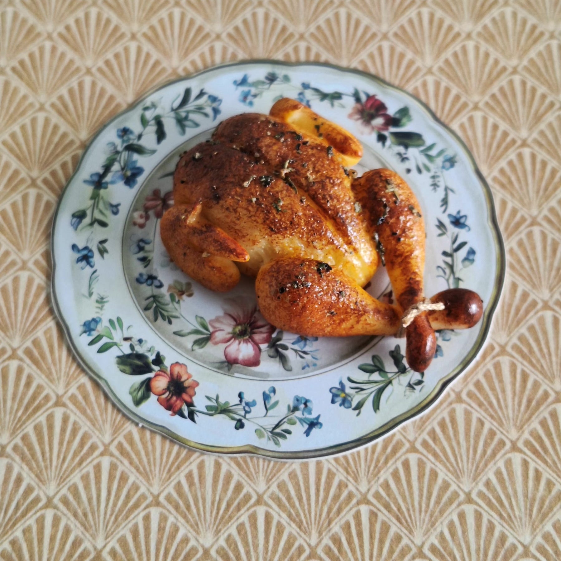 Roast Turkey (with ornate serving tongs)