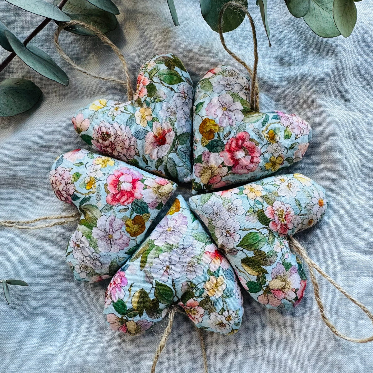 Romantic Hearts - handmade with wool filling
