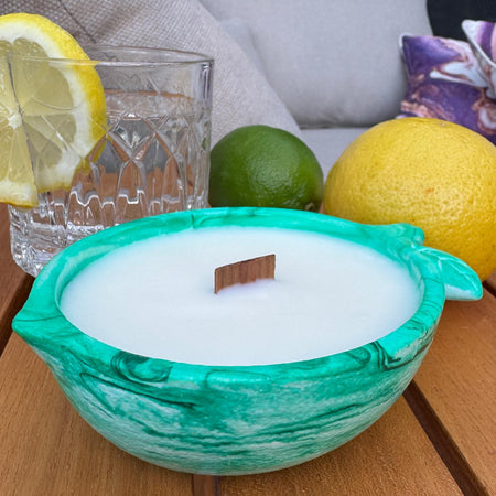 Concrete lime bowl candle with lime fragrance