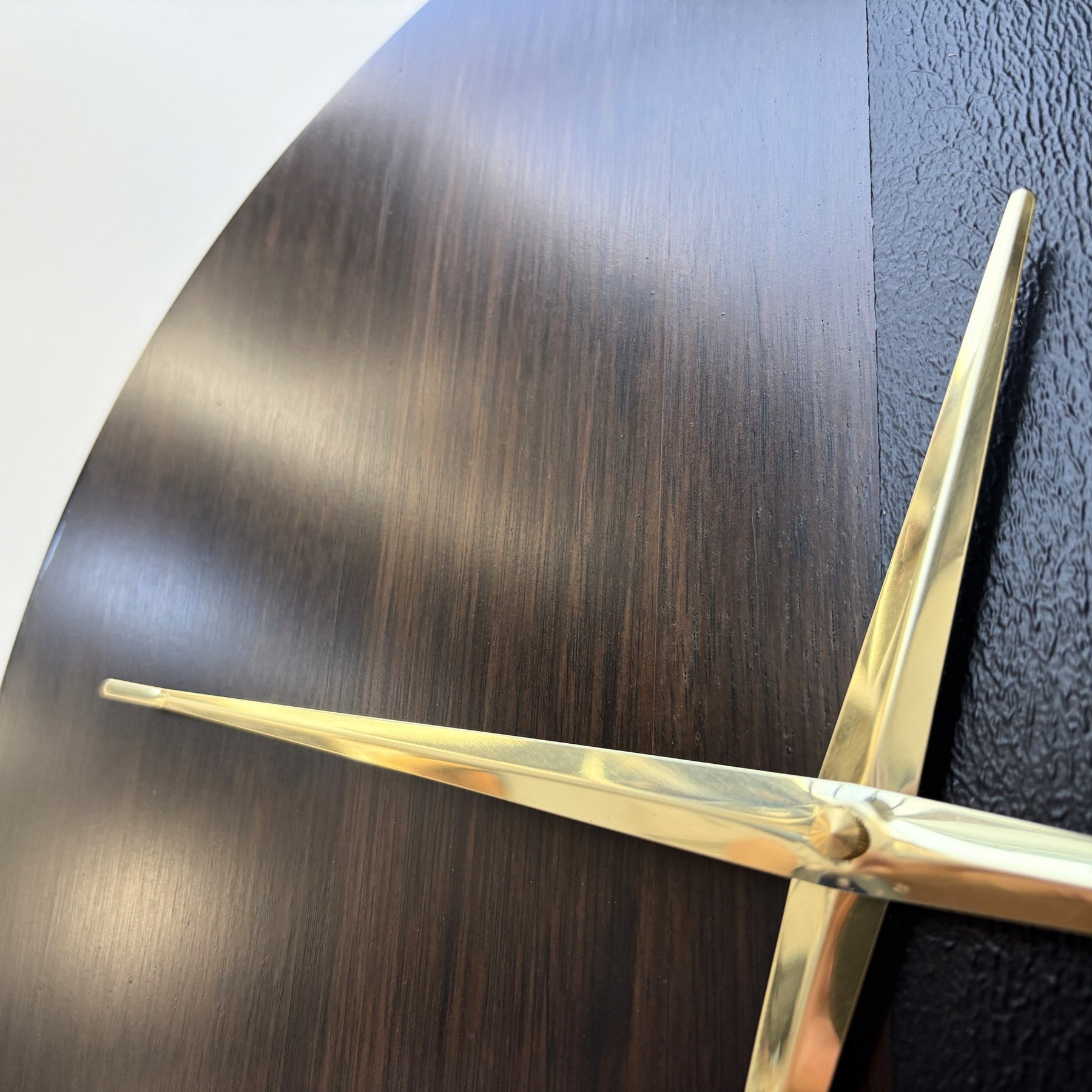 Eclipse – Handmade Tasmanian Oak Wall Clock | Dark Split Design, Gold Hands, Silent Movement | 40cm