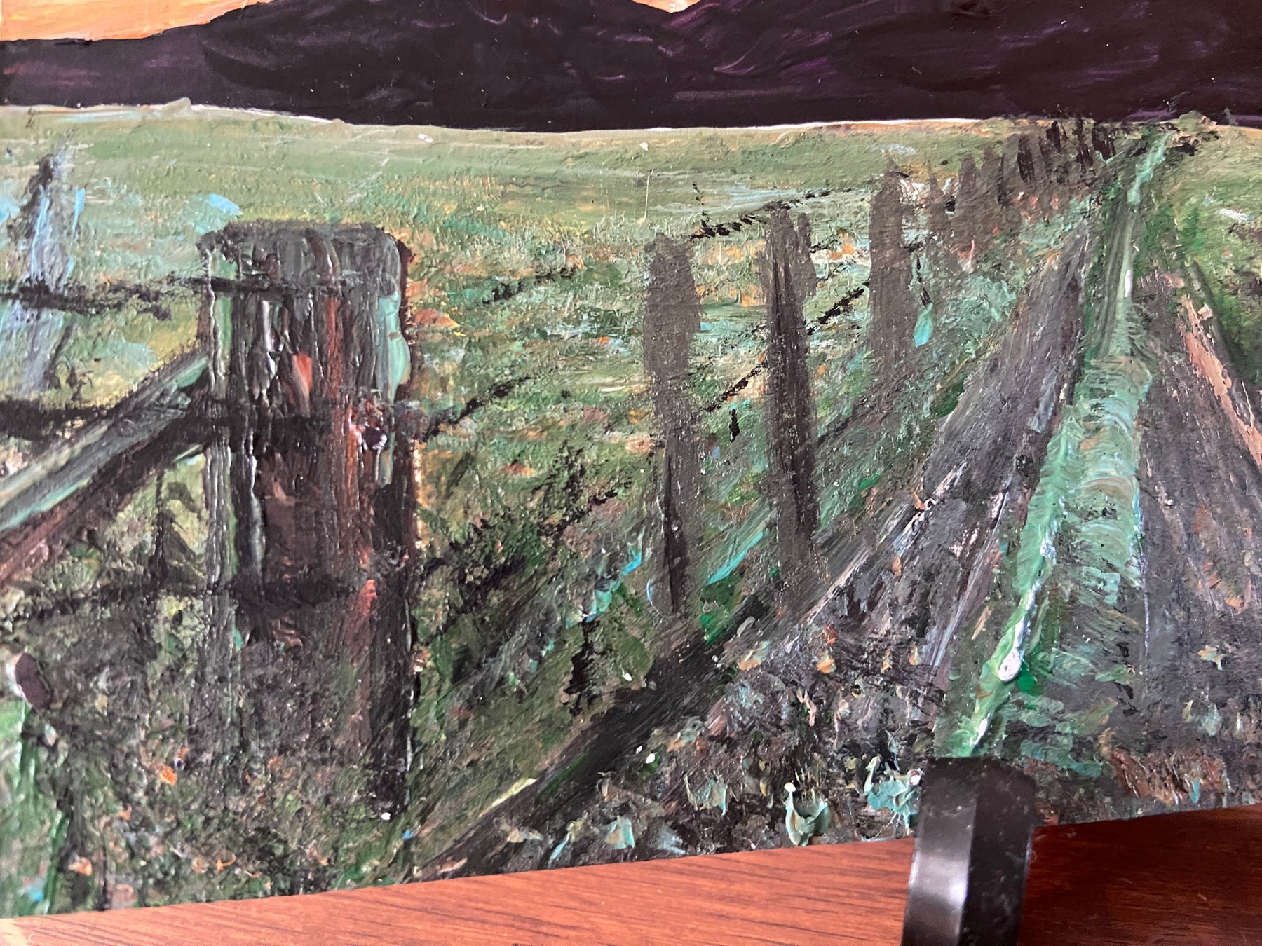 "Near Gloucester" original acrylic on card painting by Margo Humphries