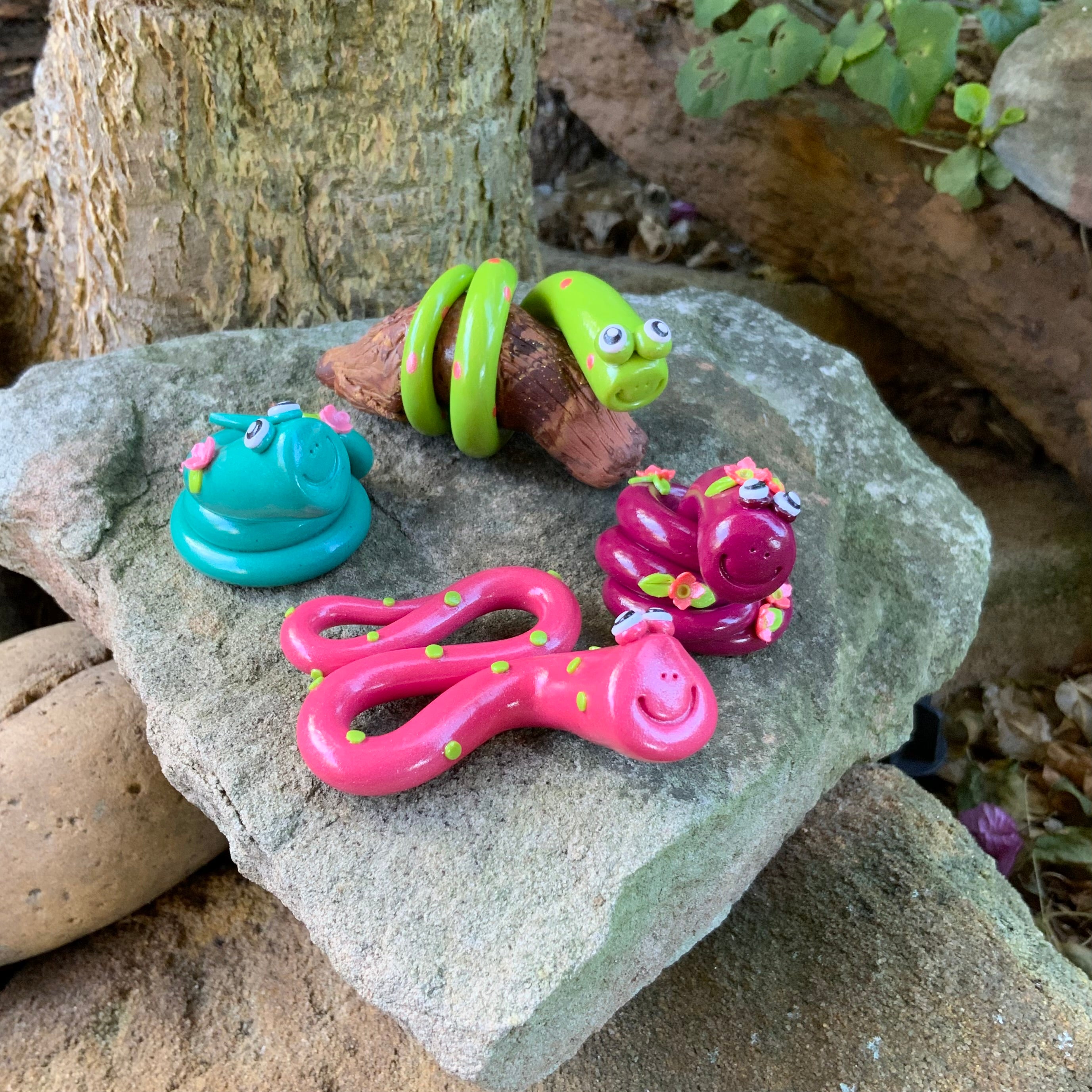 The Slither Squad | Whimsical Handmade Snake Trio Decor