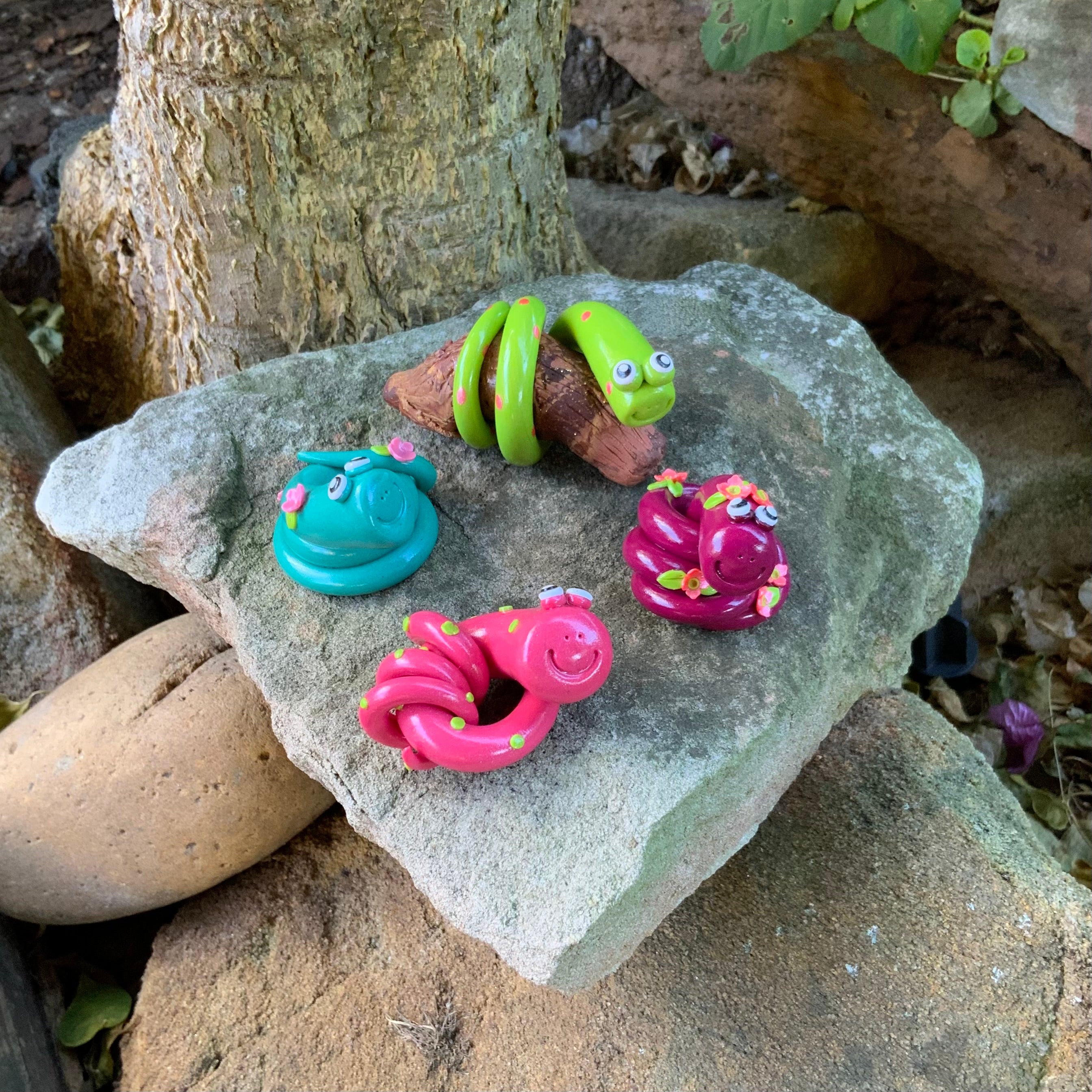 The Slither Squad | Whimsical Handmade Snake Trio Decor