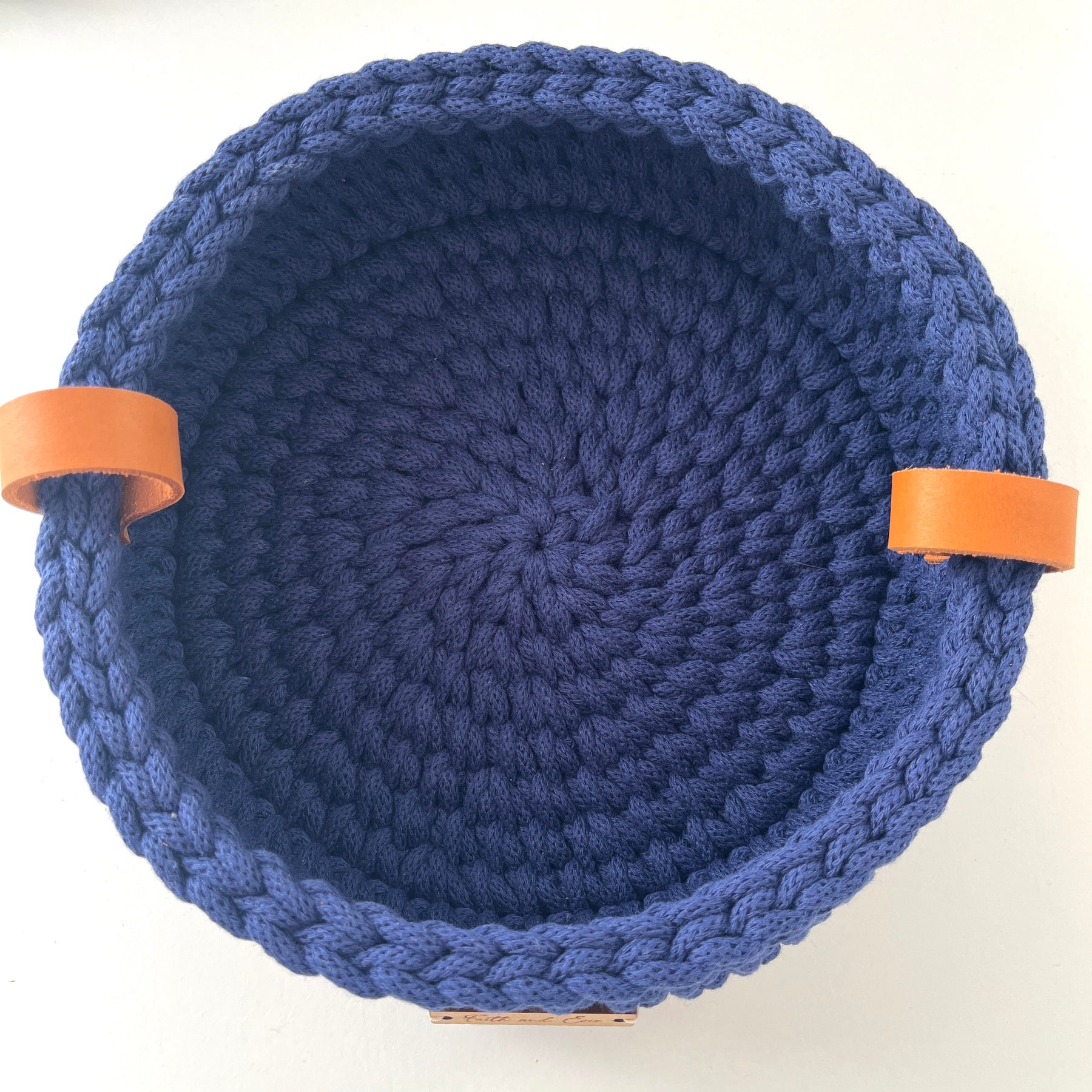 Crochet basket with handles - colour Ink