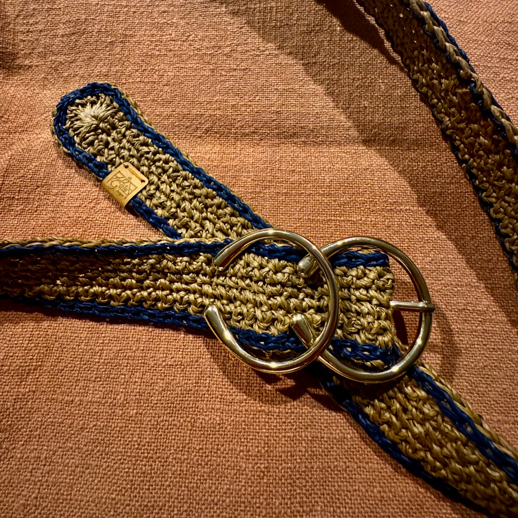 Crochet Bamboo Belt (Double Horse Shoe Buckle))