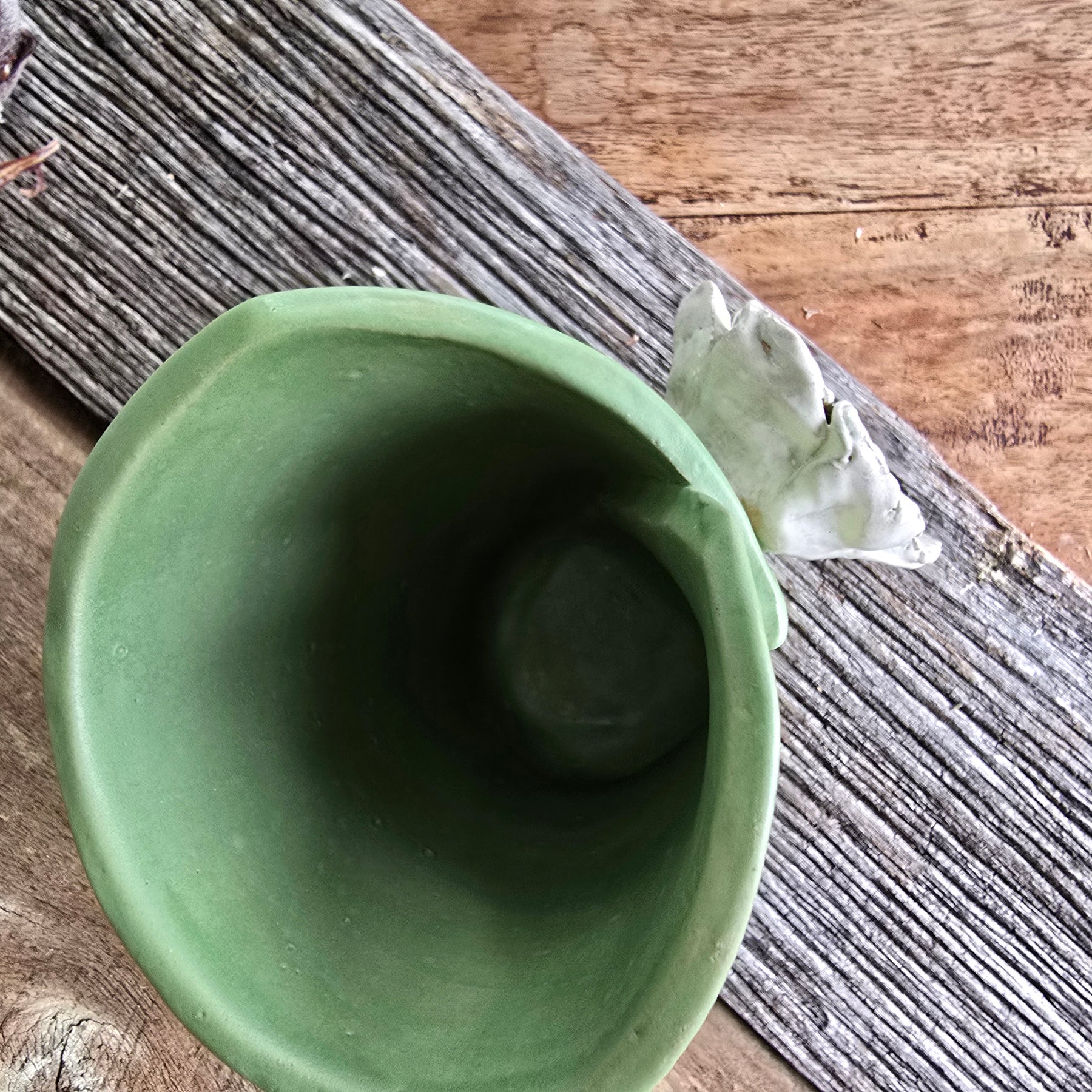 Simple green flower vase