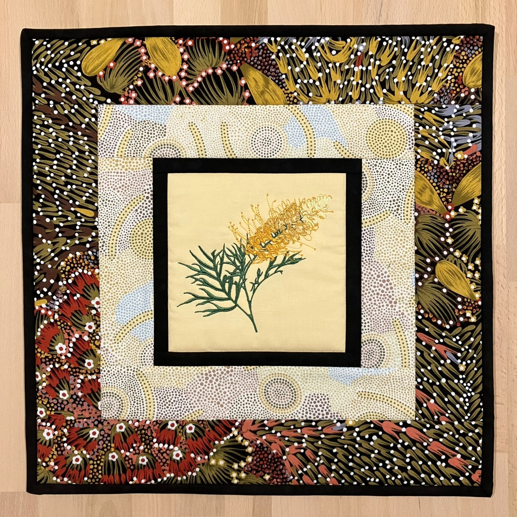 handmade Australian native quilted - grevillea