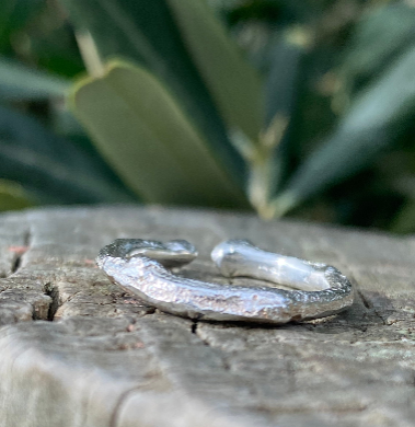 Sterling Silver Olive Branch Ring | Size O | Open Design