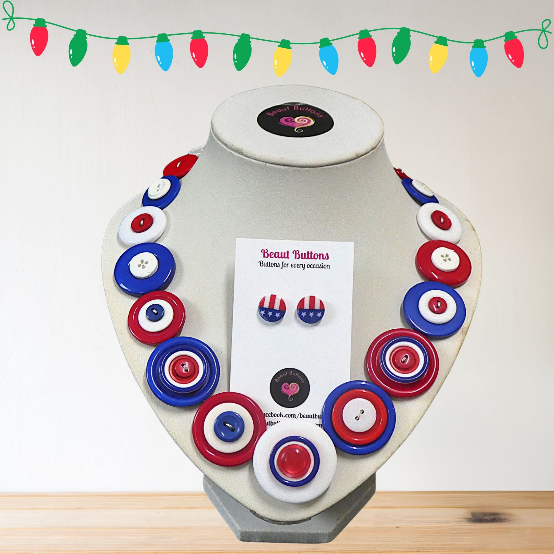Colourful Button necklace - Viva USA!