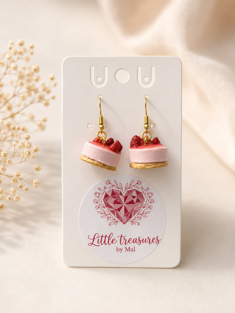 Handcrafted Strawberry Cheesecake Earrings