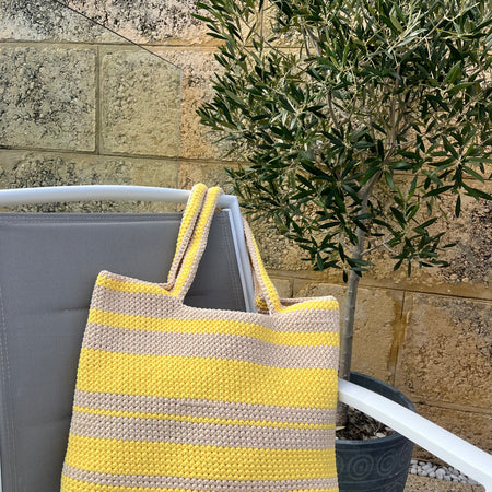 The Everyday Crochet Tote Bag - Lemon Sorbet