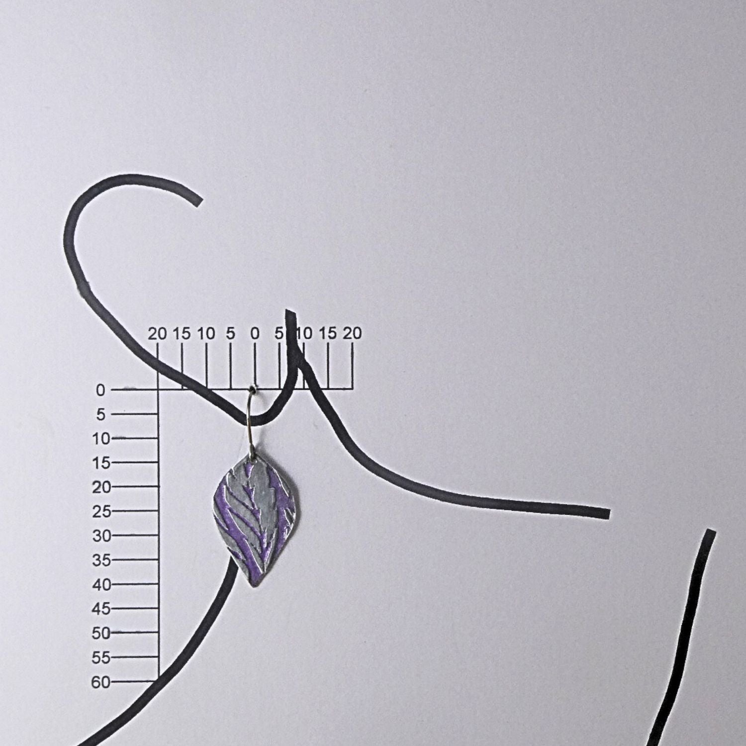Etched and coloured aluminium earrings - Etched in Nature Collection - A240