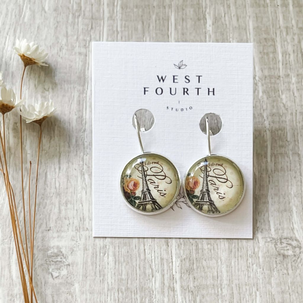 Paris Earrings • Eiffel Tower in Hooks, Levers, Studs or Clip Ons