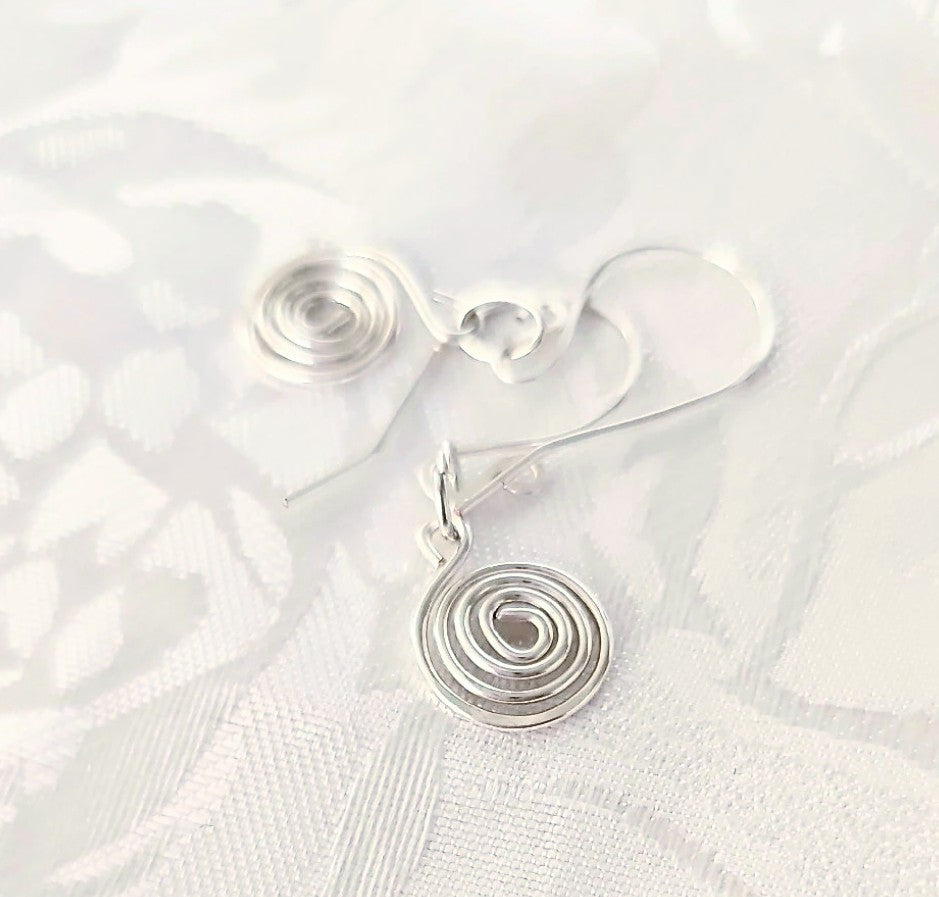 Silver Handmade Wirework Coil Earrings FREE POST