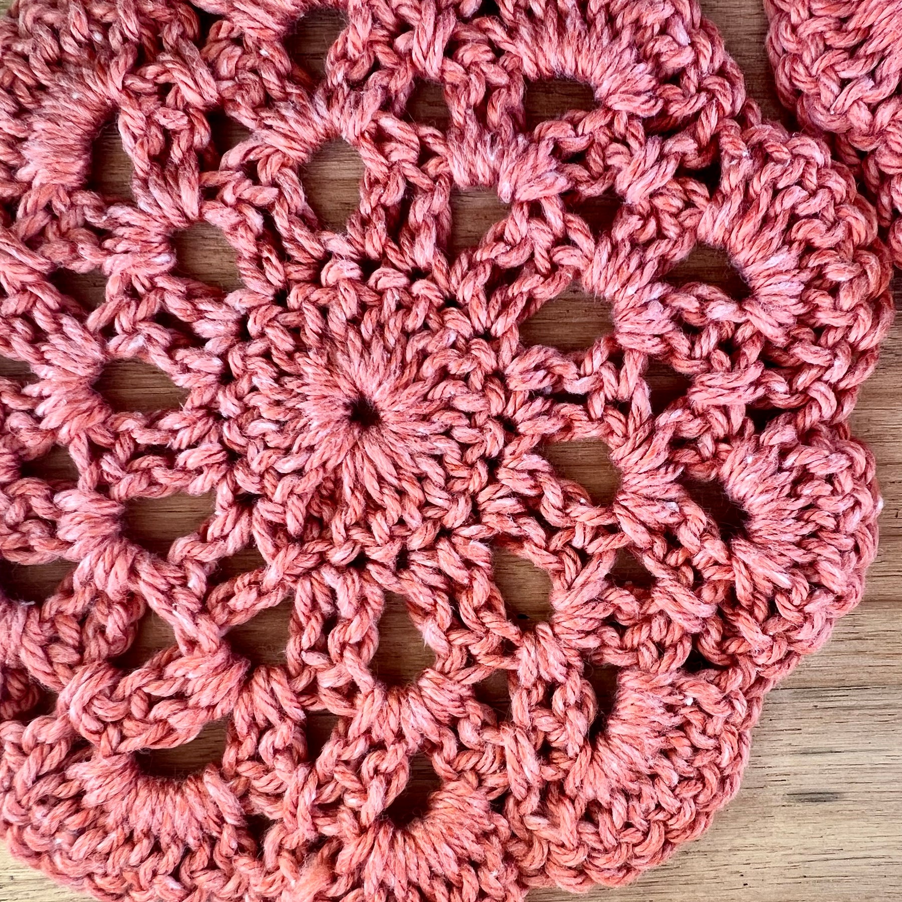 Crochet Coasters Set of 4, Cotton Mandala Coasters, Coastal Boho Home Decor