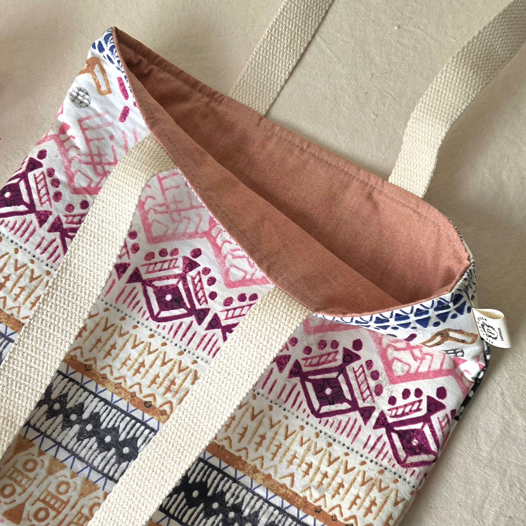 Small Upcycled Tote Bag | Handmade from Thrifted Pillowcases