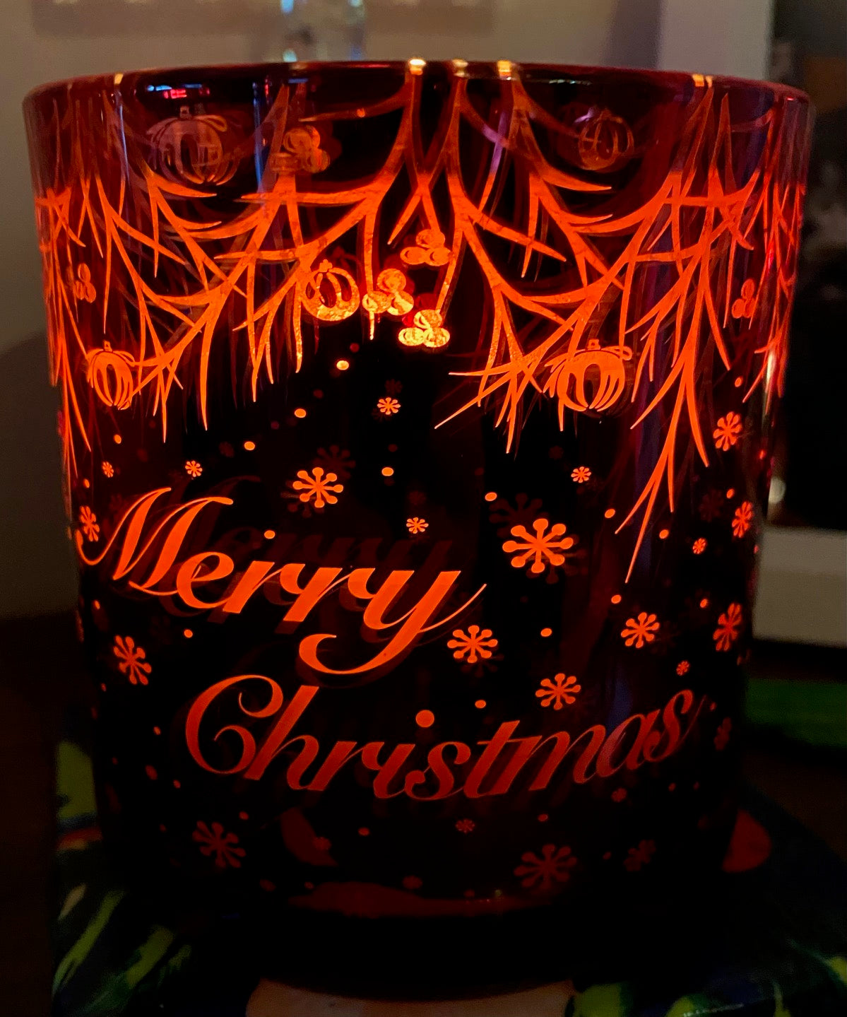 Rose Pink Merry Christmas Candle