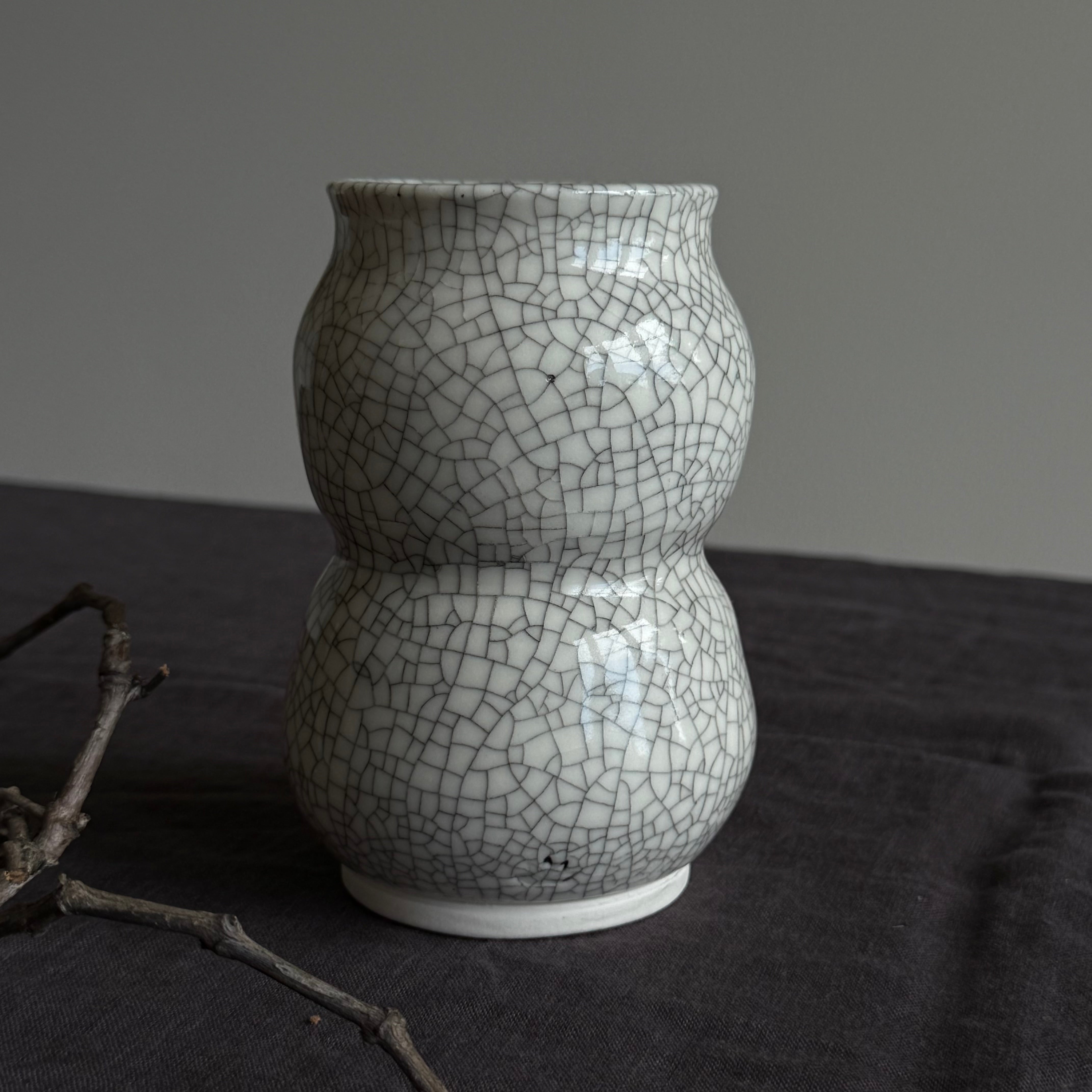 Relic Vessel Porcelain Vase | Handmade Crackle Glaze Ceramic |  Wabi Sabi Home Decor