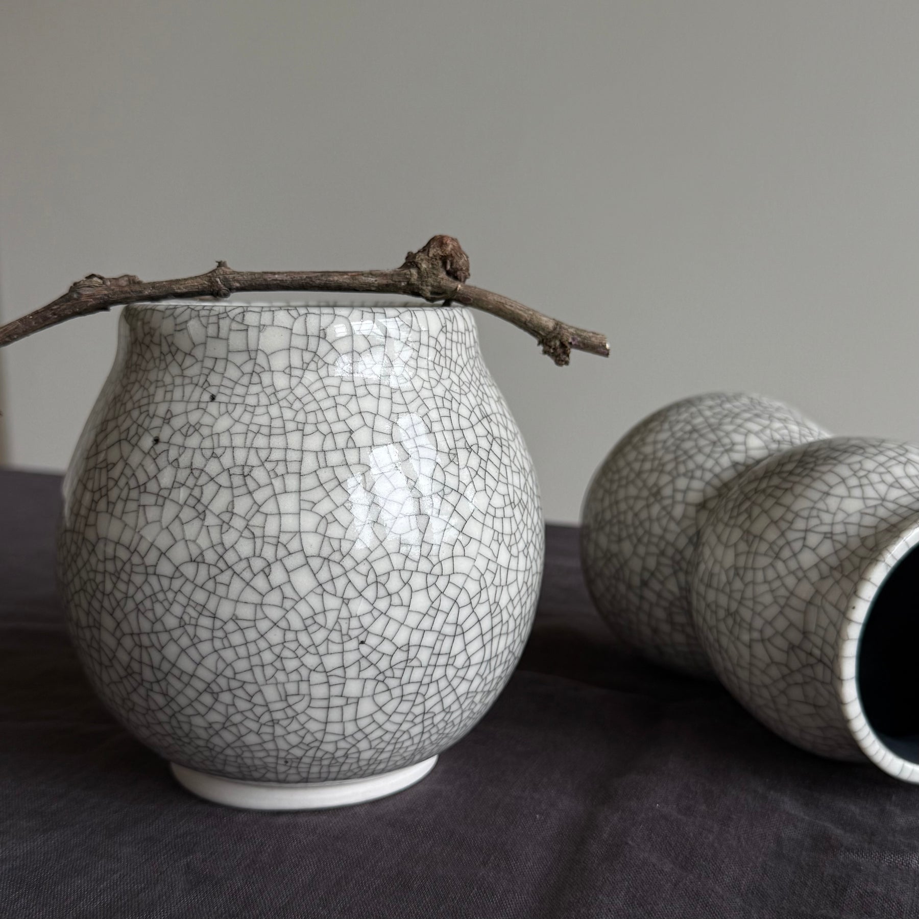 Relic Vessel Porcelain Vase | Handmade Crackle Glaze Ceramic |  Wabi Sabi Home Decor