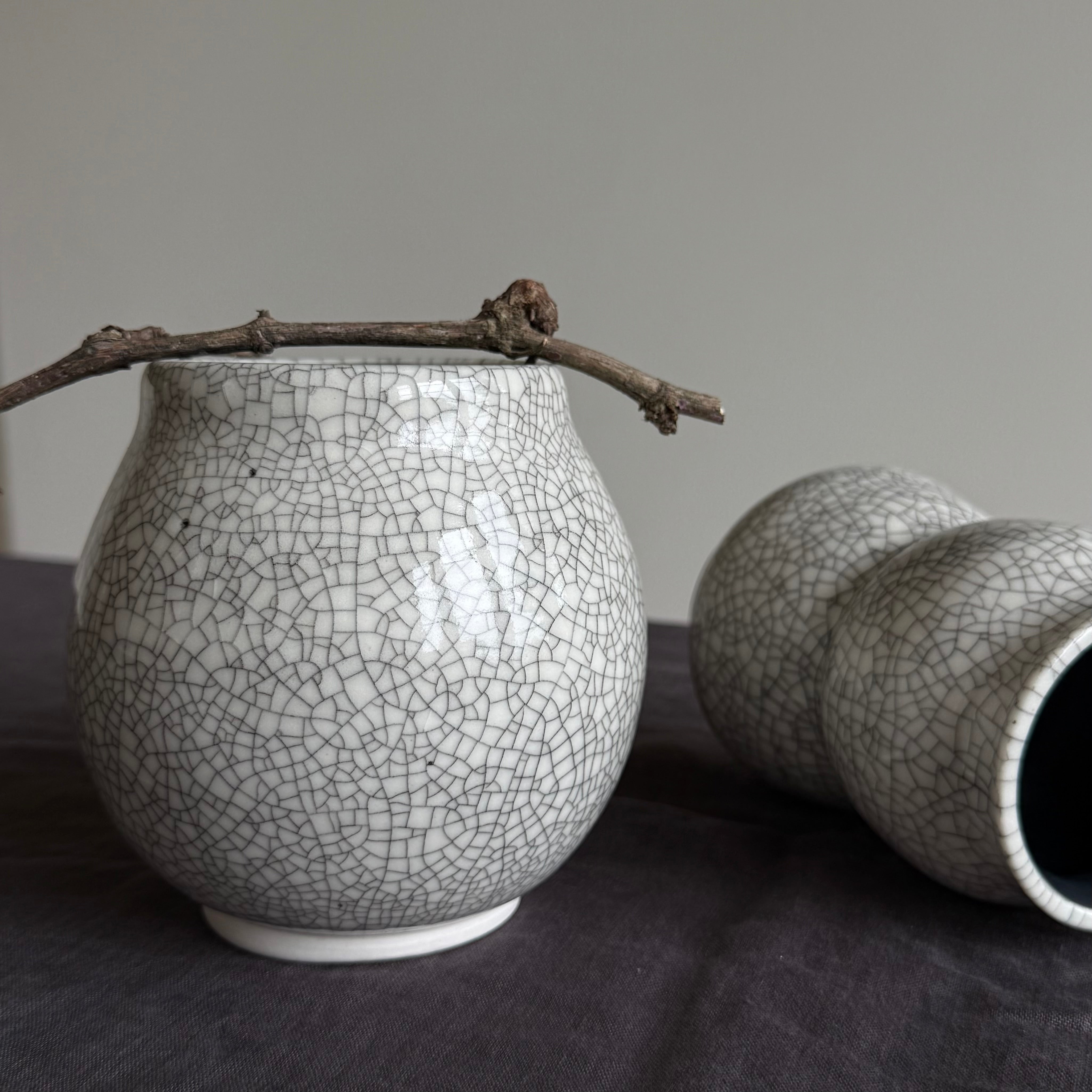 Relic Vessel Porcelain Vase | Handmade Crackle Glaze Ceramic |  Wabi Sabi Home Decor