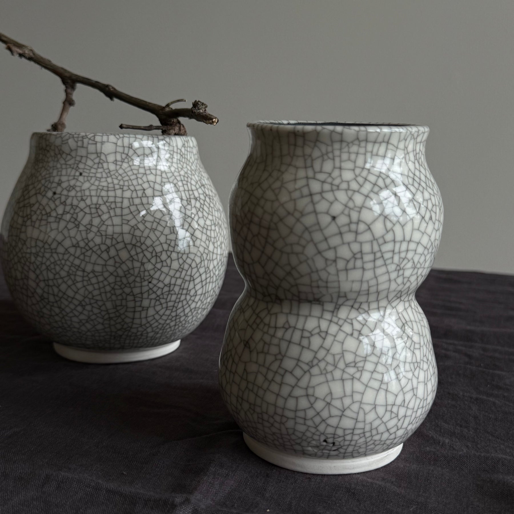 Relic Vessel Porcelain Vase | Handmade Crackle Glaze Ceramic |  Wabi Sabi Home Decor