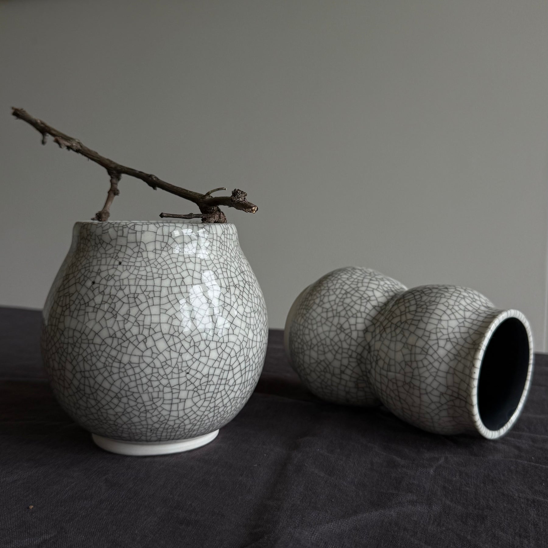 Relic Vessel Porcelain Vase | Handmade Crackle Glaze Ceramic |  Wabi Sabi Home Decor