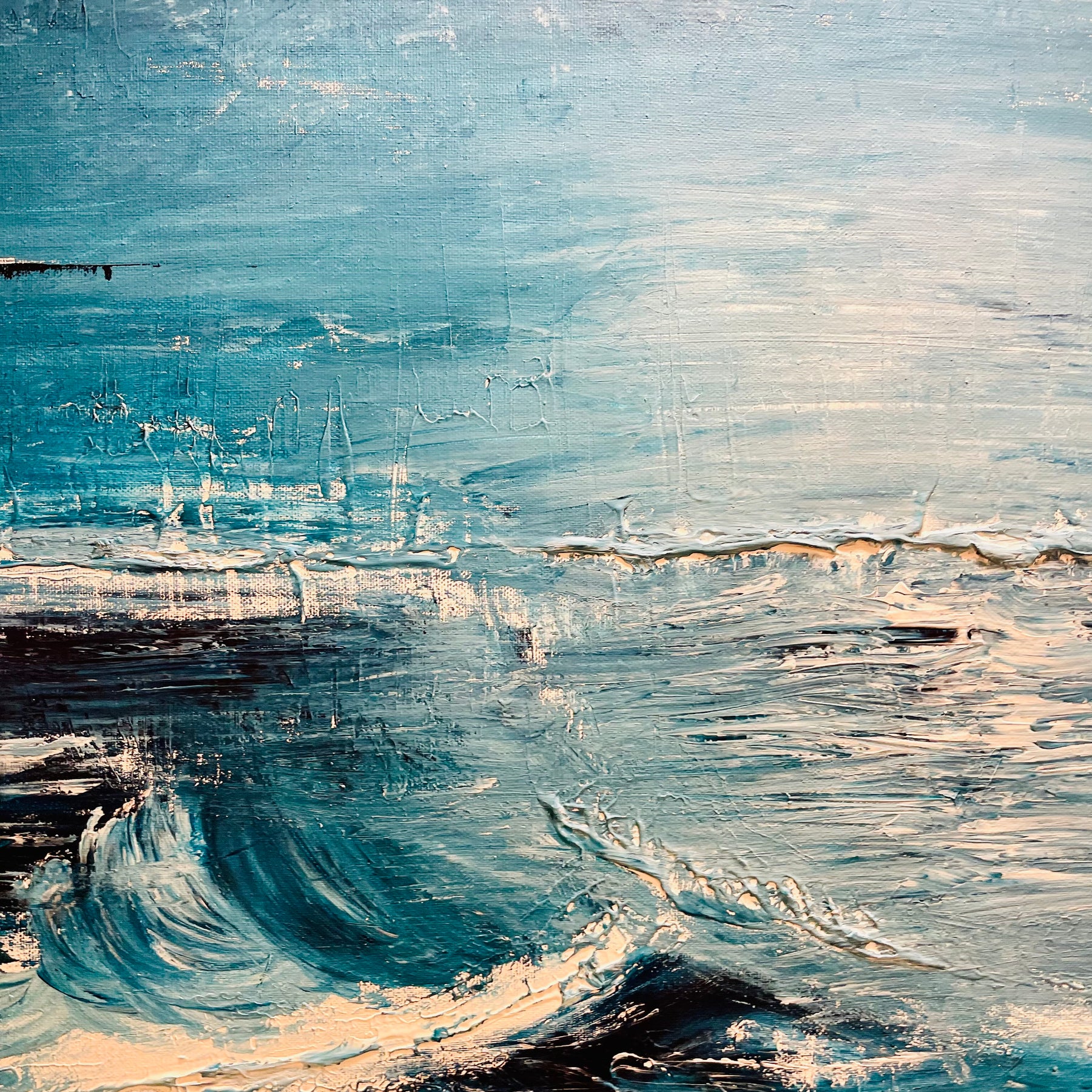 Beyond the Churn - Large Textured Acrylic on canvas