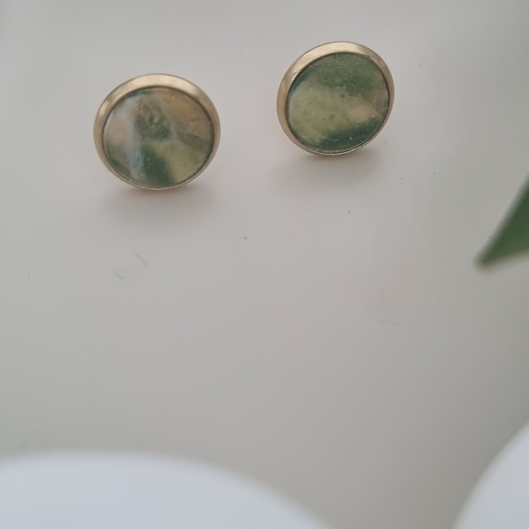 Sage Marble Studs