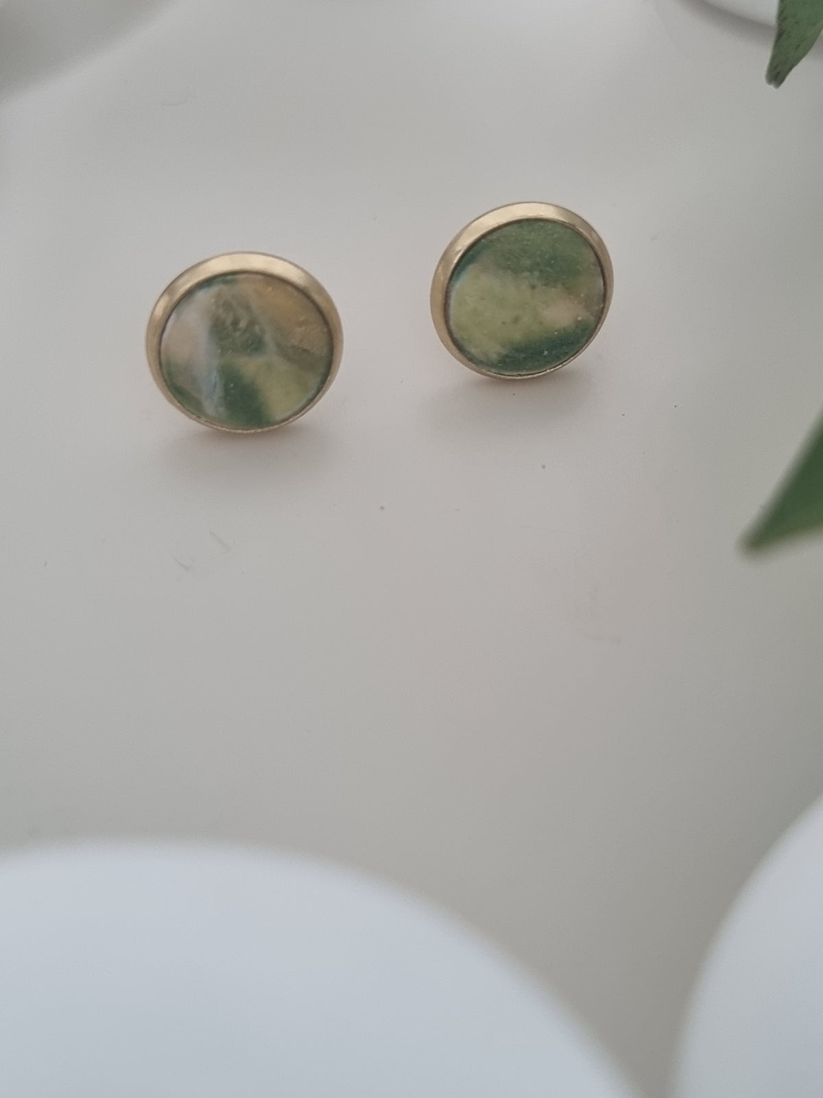 Sage Marble Studs