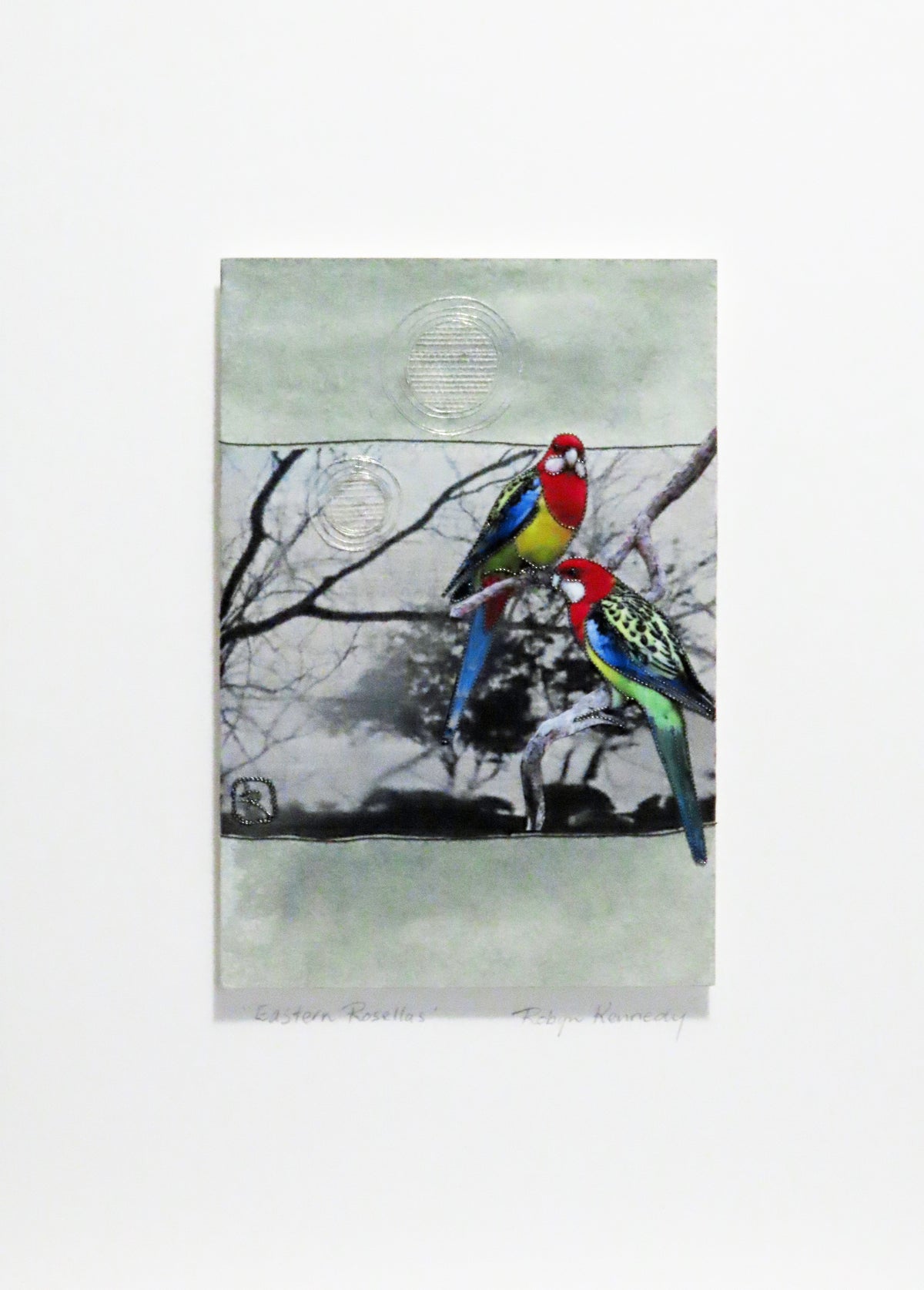 Unframed Collage Art - Eastern Rosellas