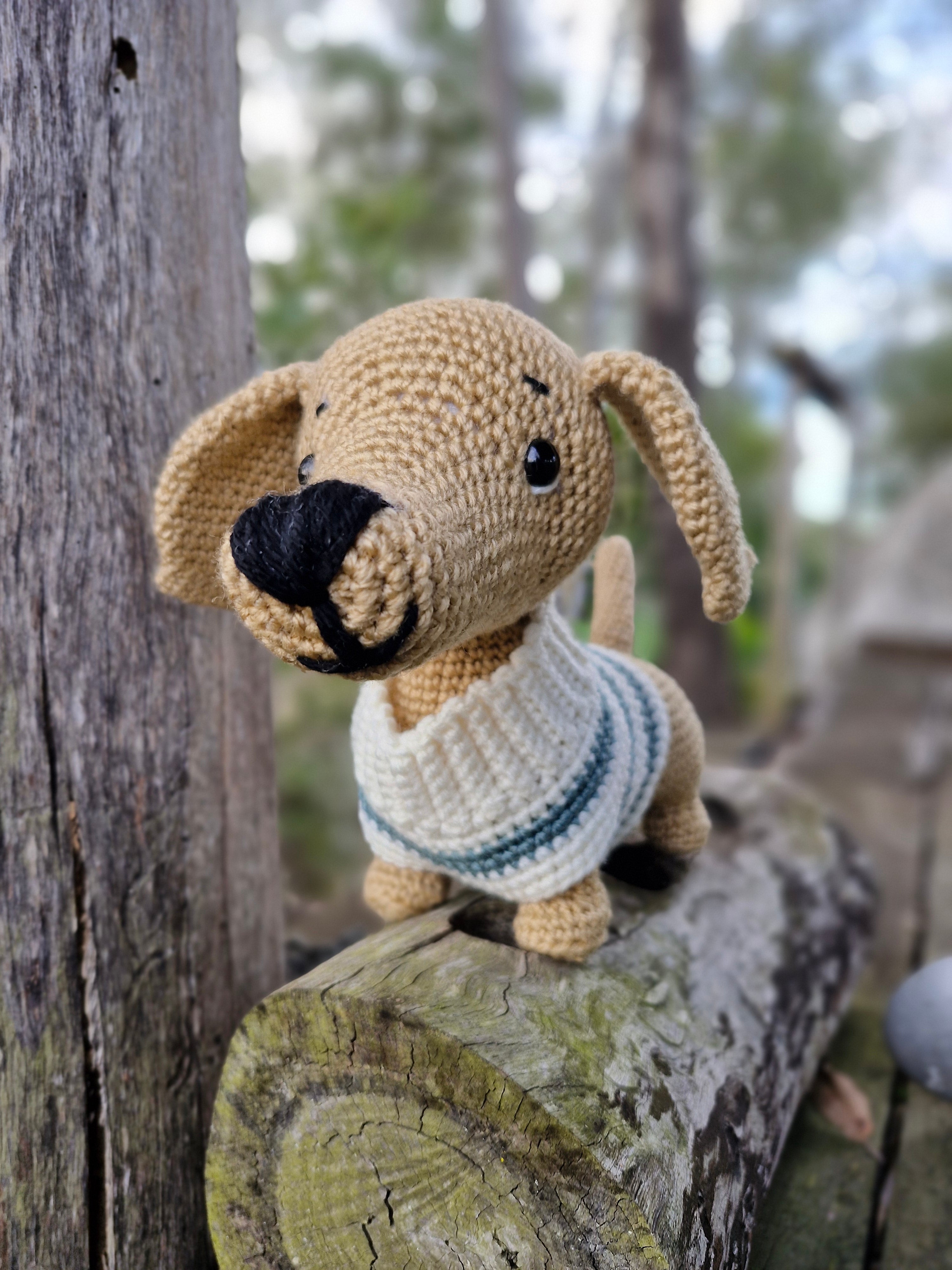 Super cute Hand crochet Light Dachshund Dog (Sausage Dog)