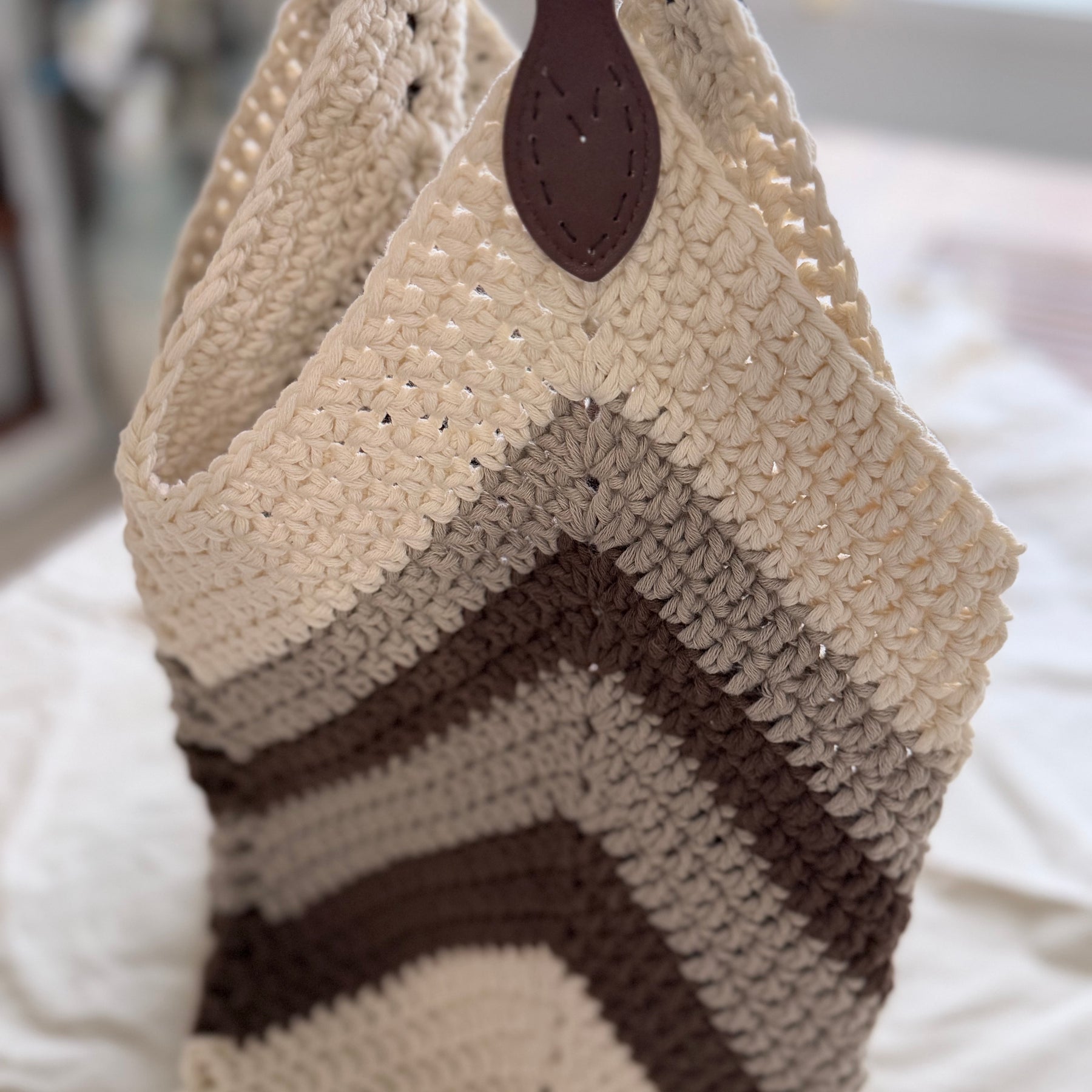 #113 Mongolian Crocheted Tote Bag/Shopper