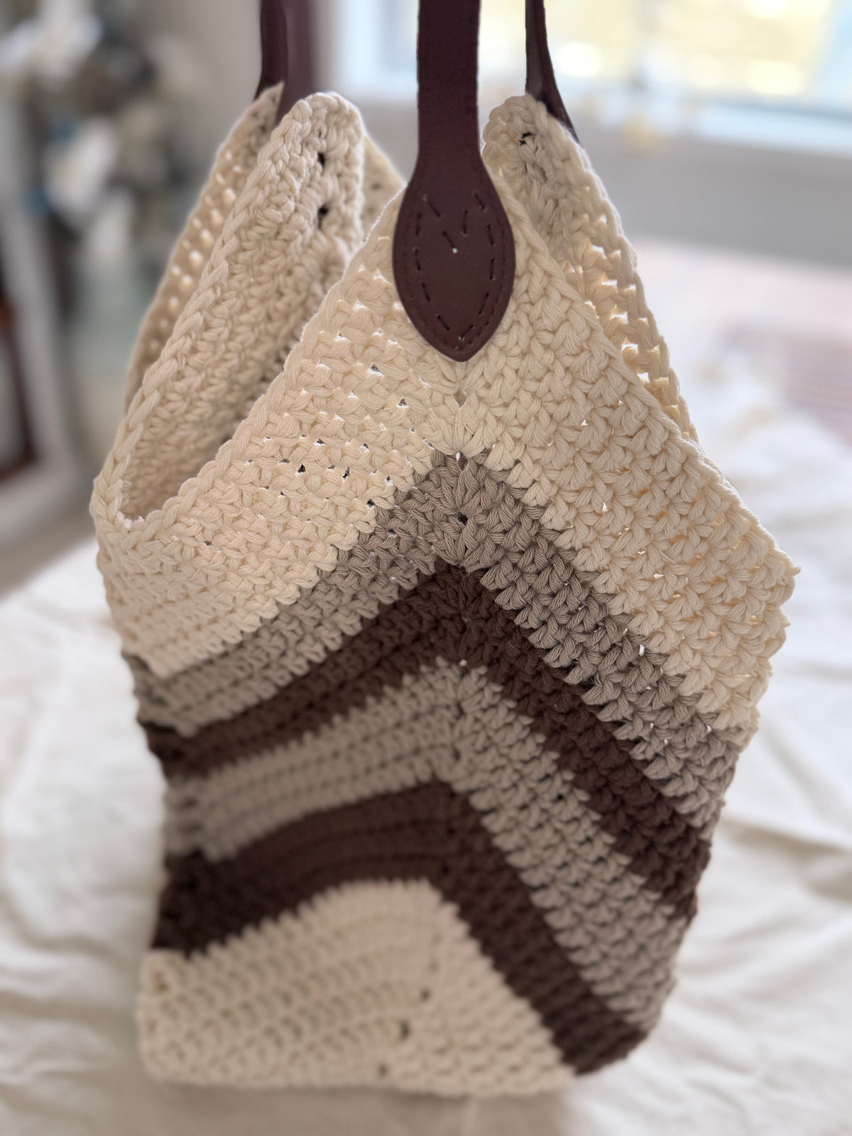#113 Mongolian Crocheted Tote Bag/Shopper