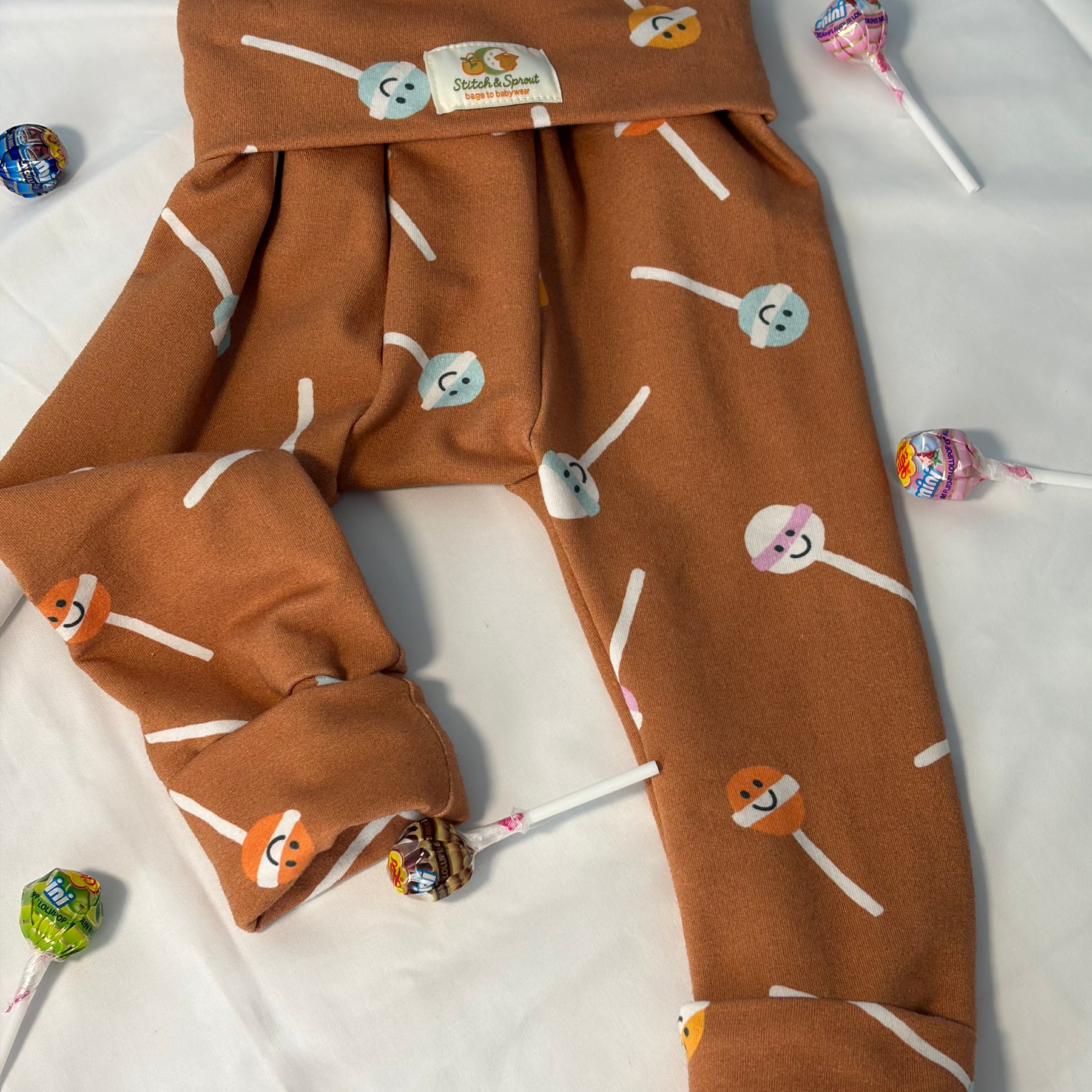 Baby and Toddler Lounge Pants Leggings Lollipops Cotton Lycra Size 12-18 months