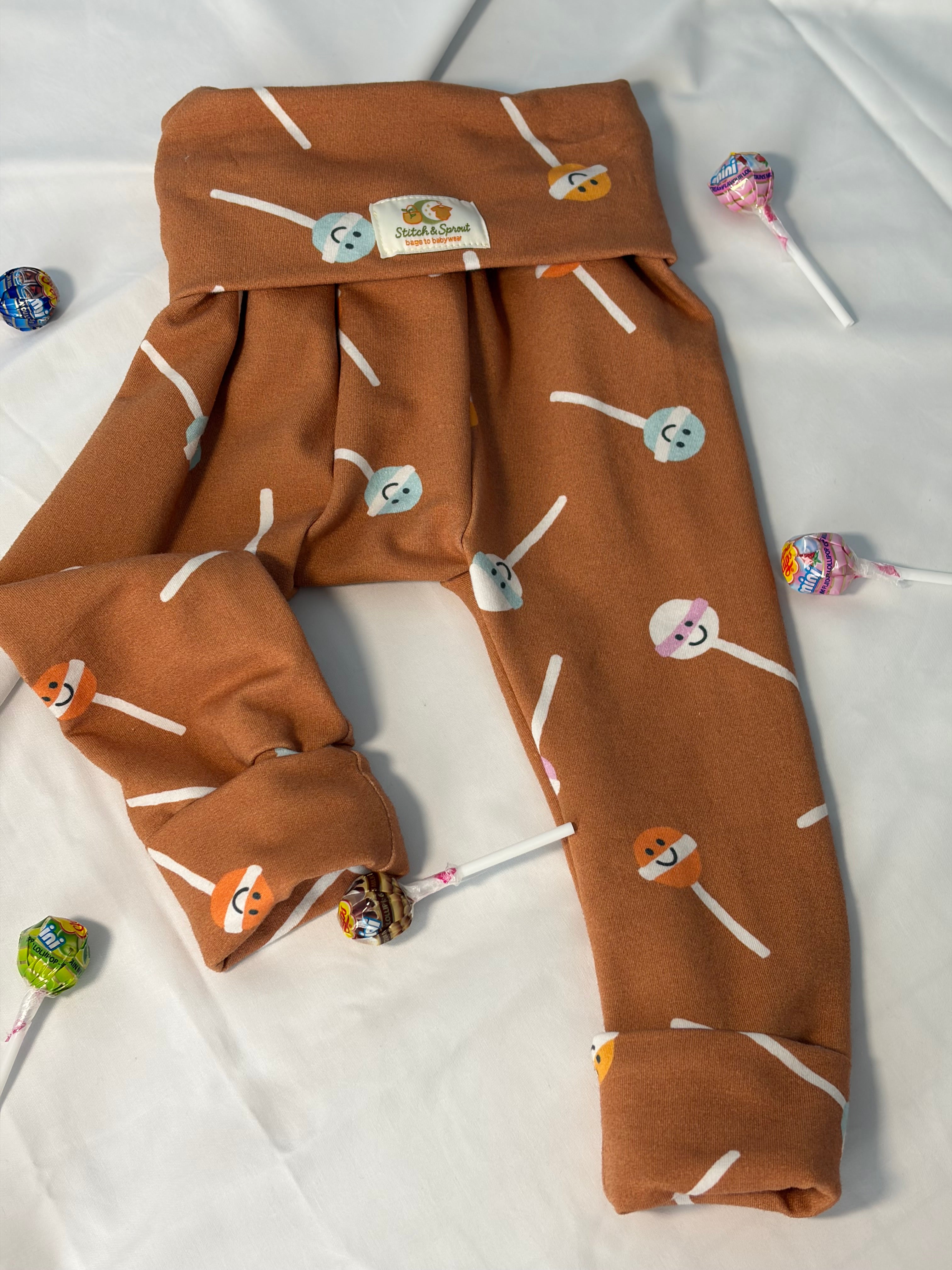 Baby and Toddler Lounge Pants Leggings Lollipops Cotton Lycra Size 12-18 months