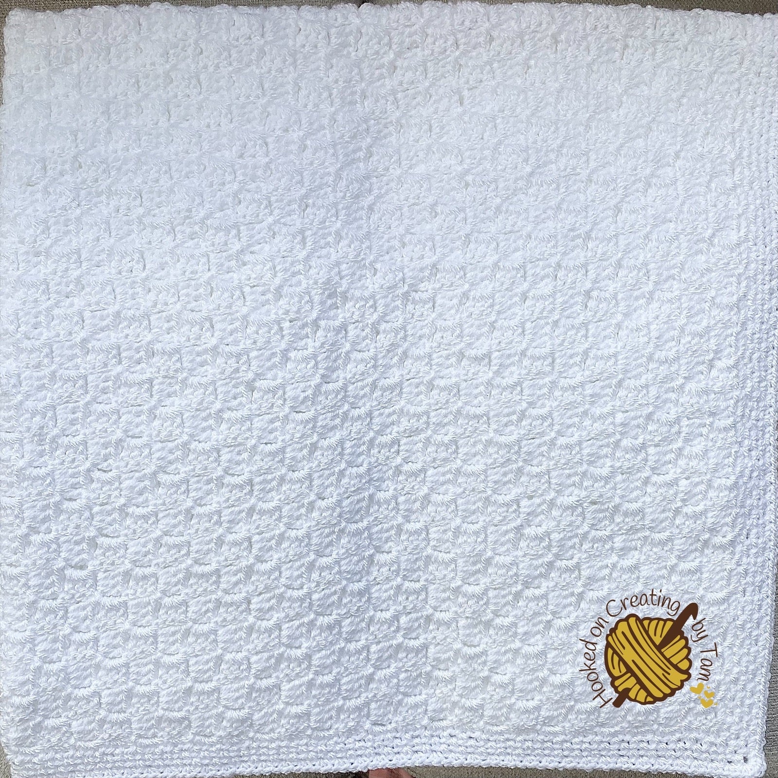 Handmade | Crochet | C2C | Baby Blanket | Lap Blanket | White