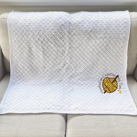 Handmade | Crochet | C2C | Baby Blanket | Lap Blanket | White