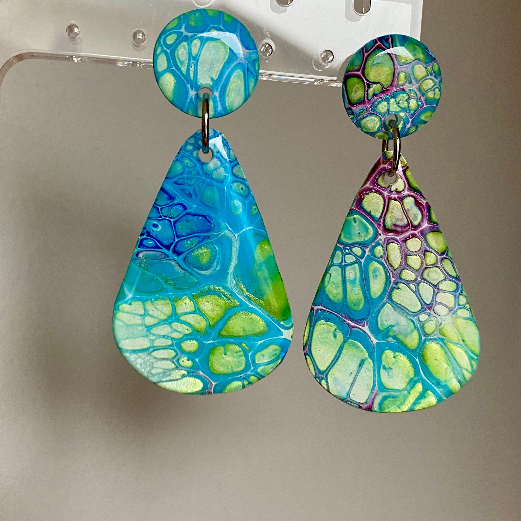 Unmatched Arty Stud Dangle Earrings