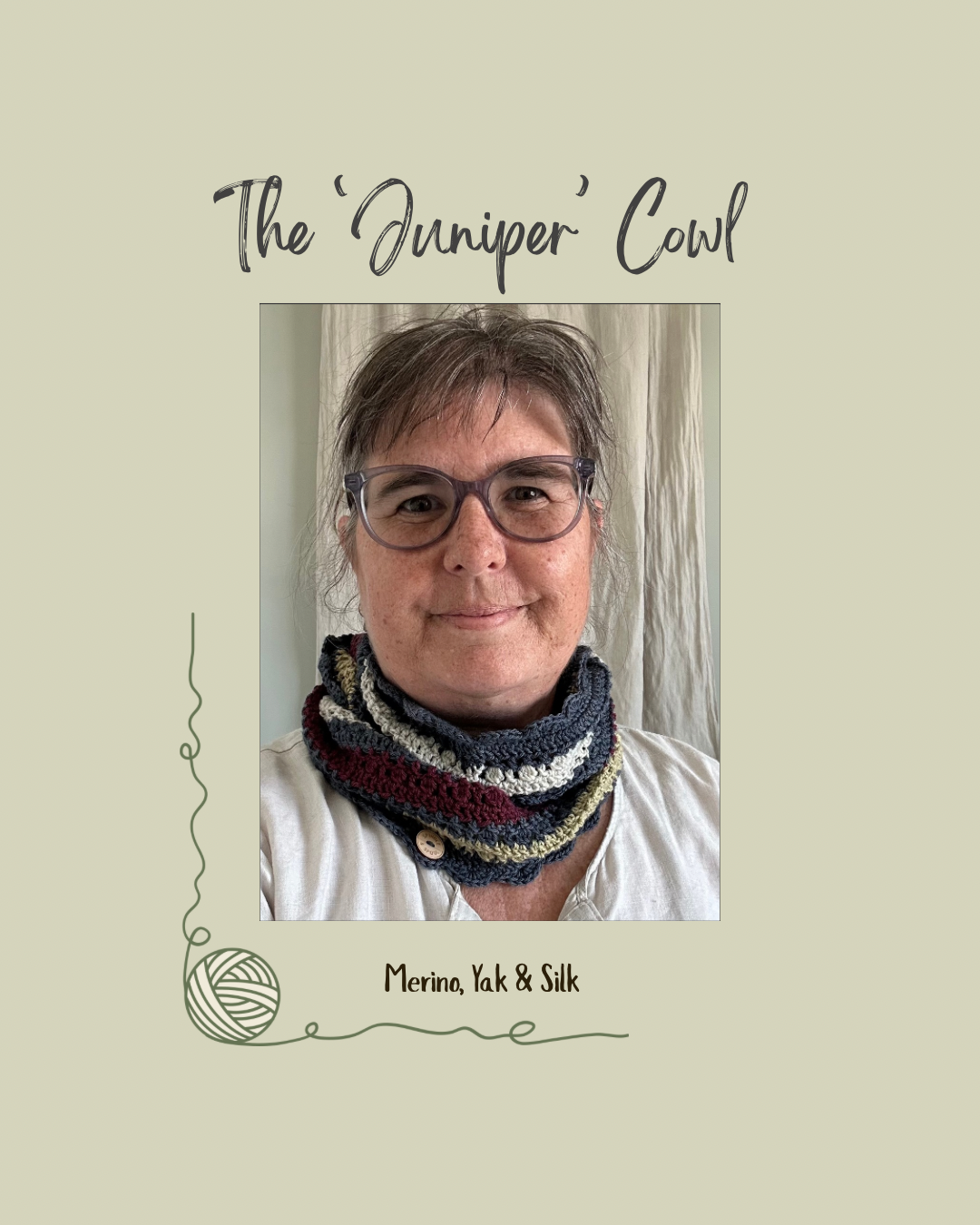 ‘Juniper’ Wool & Silk Crocheted Cowl/Neck Warmer