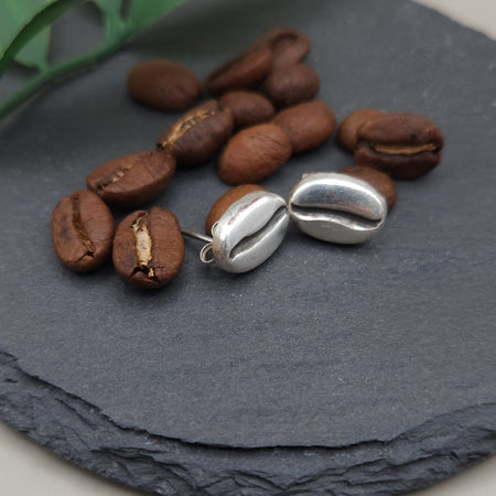 Sterling silver studs - coffee beans / tiny discs