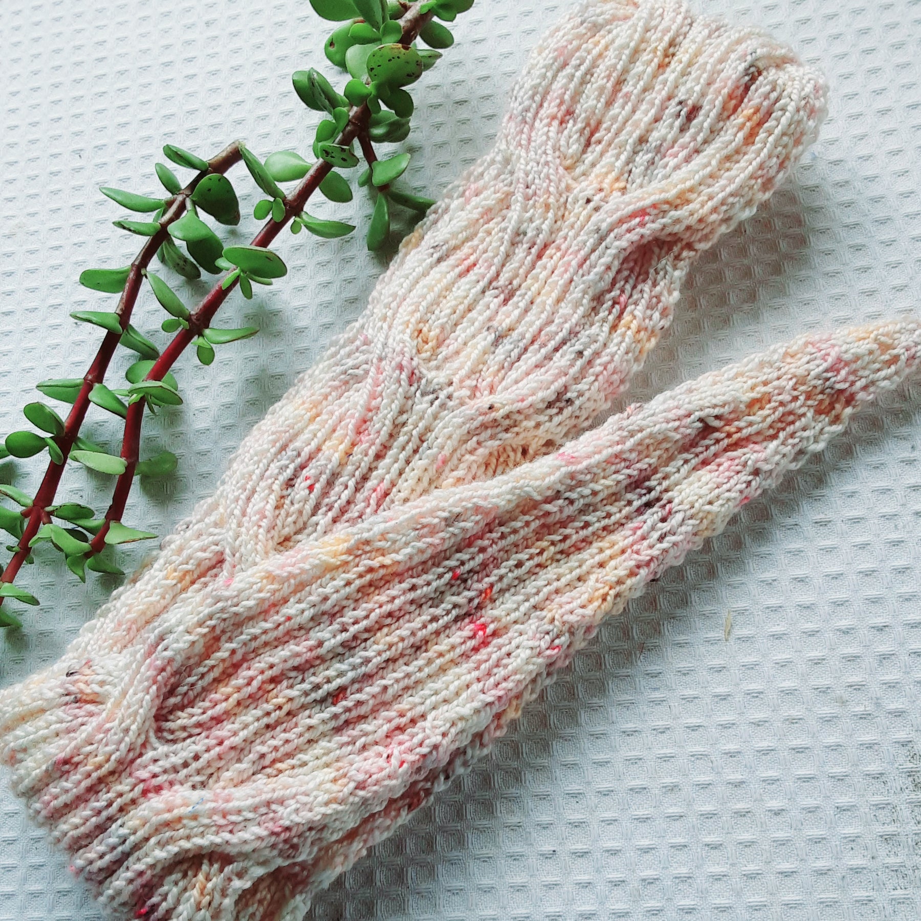 Pure wool handknitted scarfette