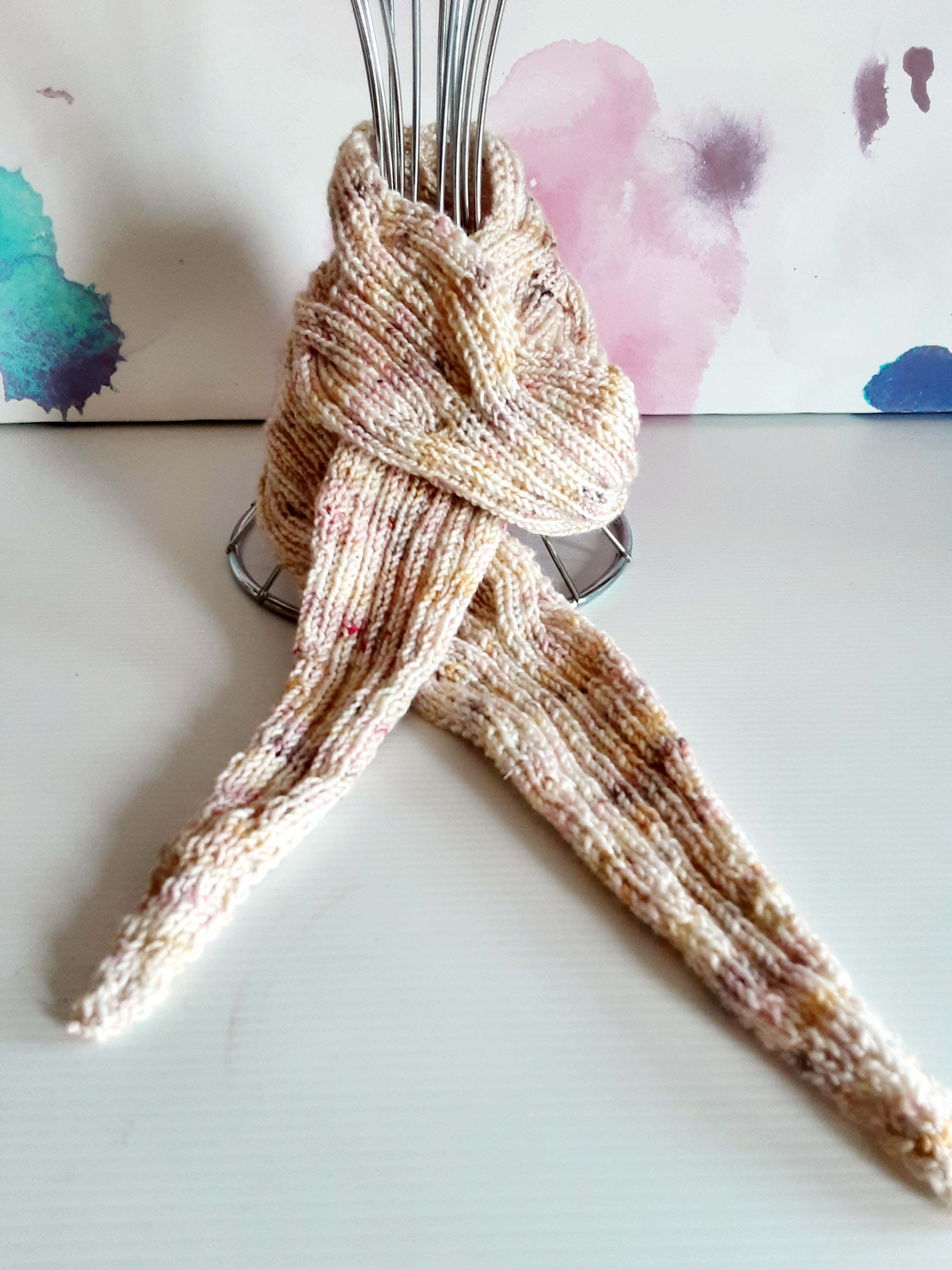 Pure wool handknitted scarfette