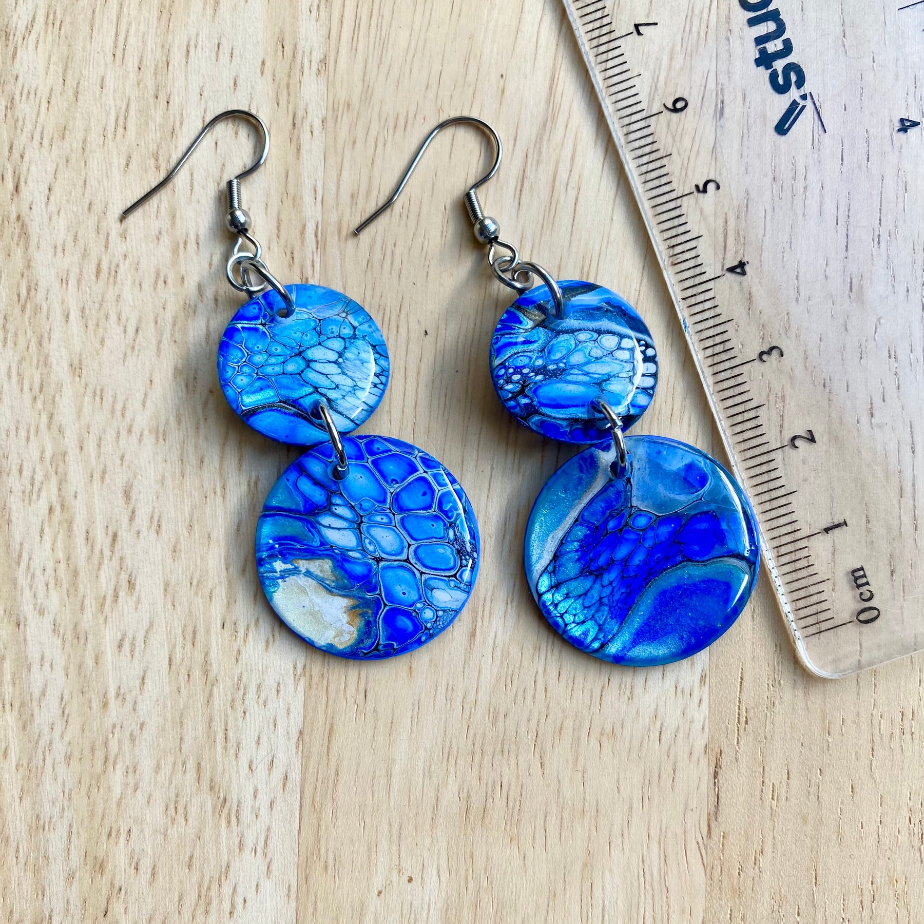 Deep Ocean Blue Arty Earrings