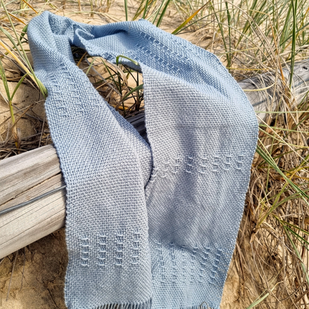 'Beyond the plain weave' collection grey cotton scarf