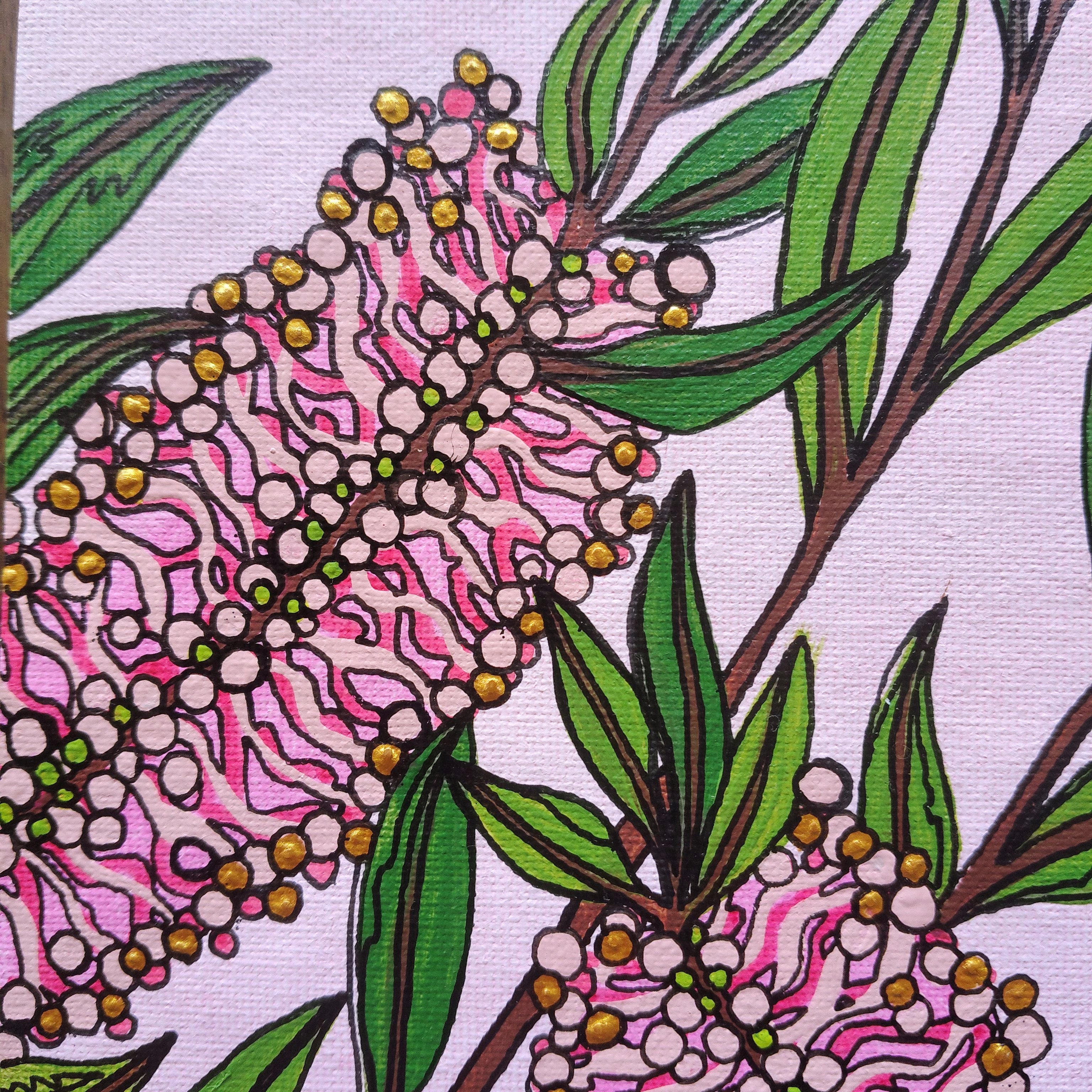 ORIGINAL ARTWORK - "Harmony in Pink" - Acrylic and Latex Abstact Art
