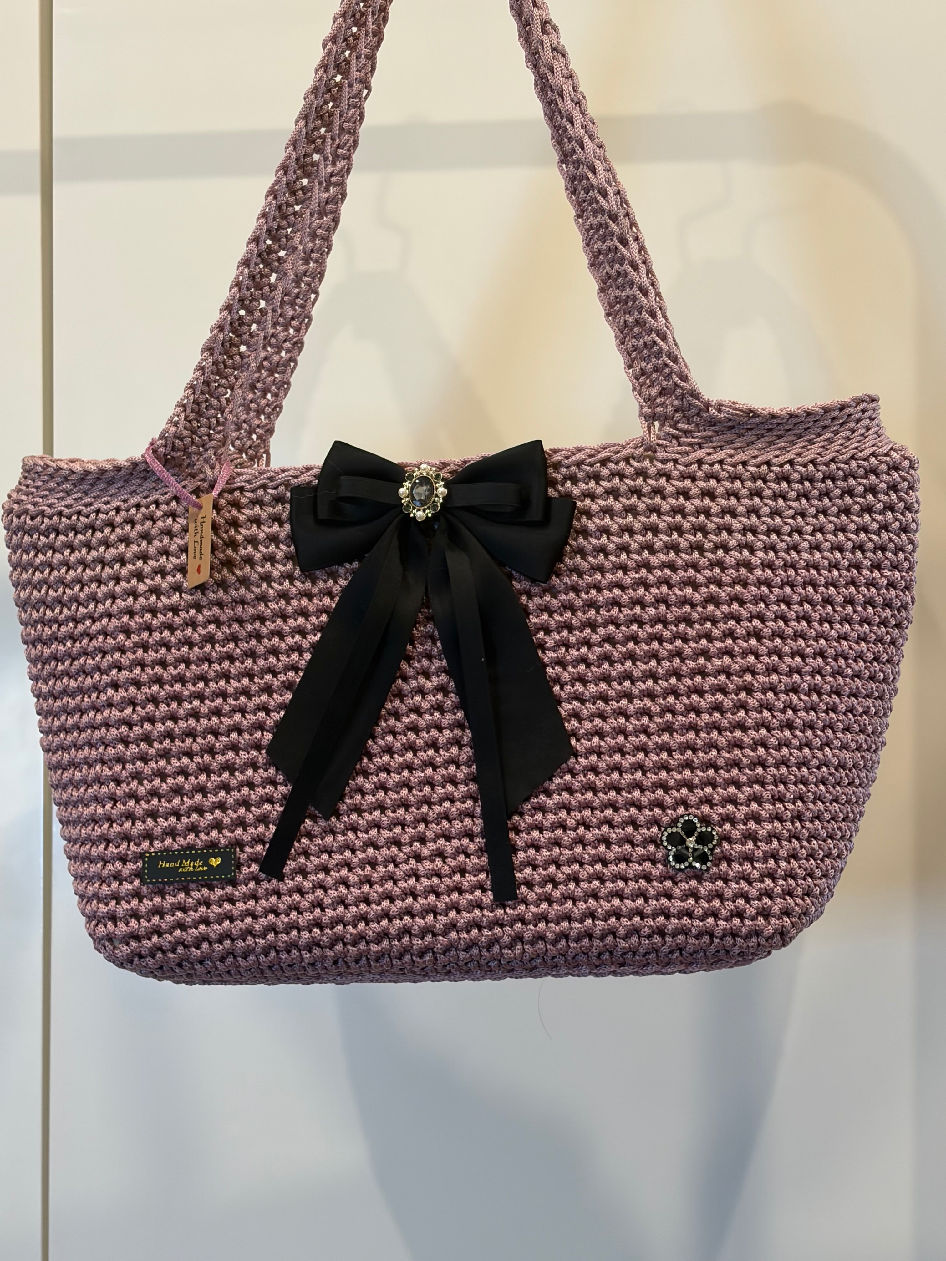 No 1, Blush Crocheted Shopper