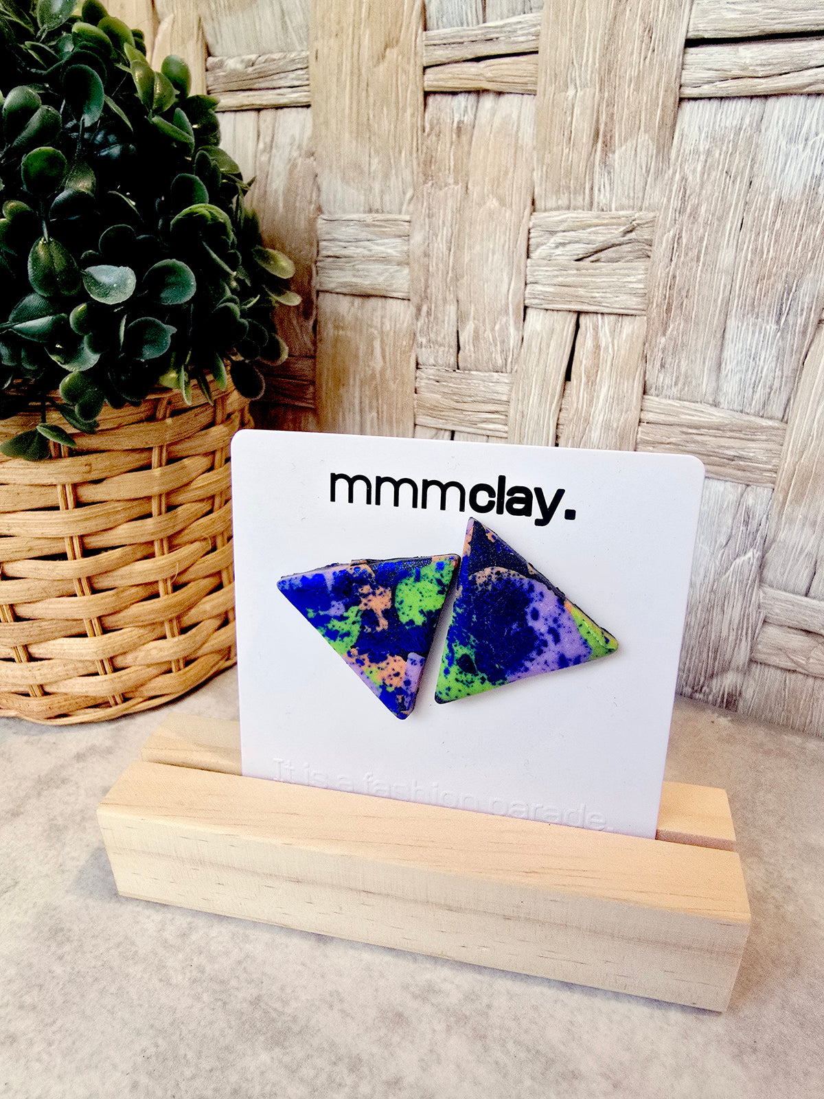 Triangle Terrazzo Polymer Clay Studs