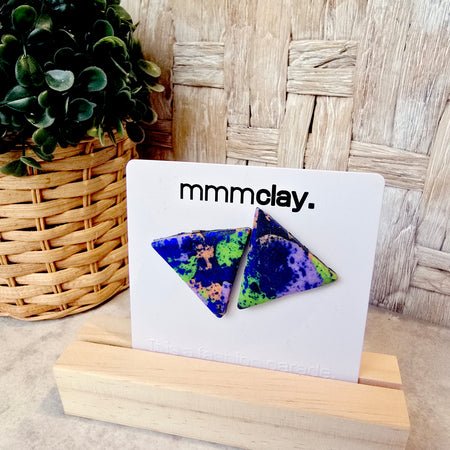 Triangle Terrazzo Polymer Clay Studs