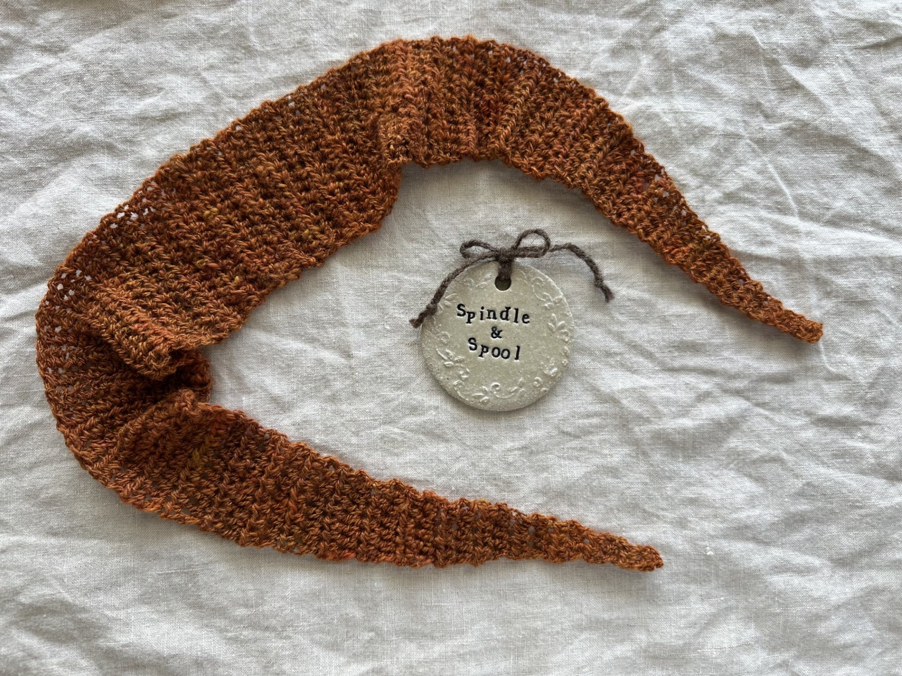 Handspun Crocheted Hair or Neck Ties