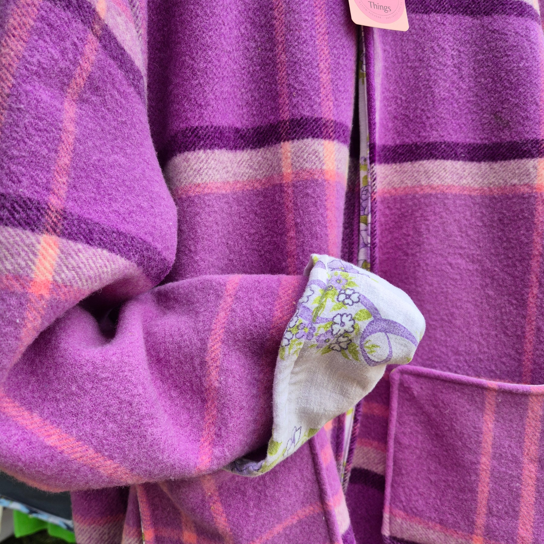 Upcycled woollen blanket jacket size 20